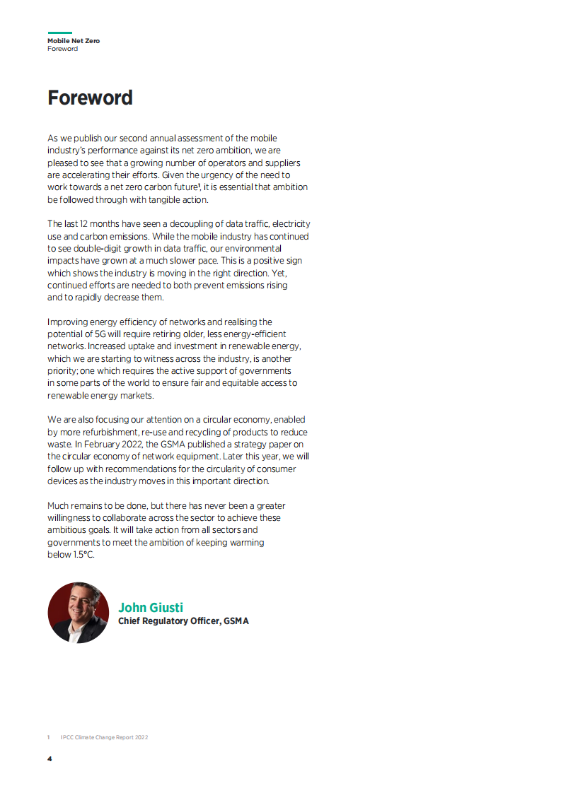 移动行业净零排放——2022年移动行业气候行动进展（英）-GSMA.pdf 第4页