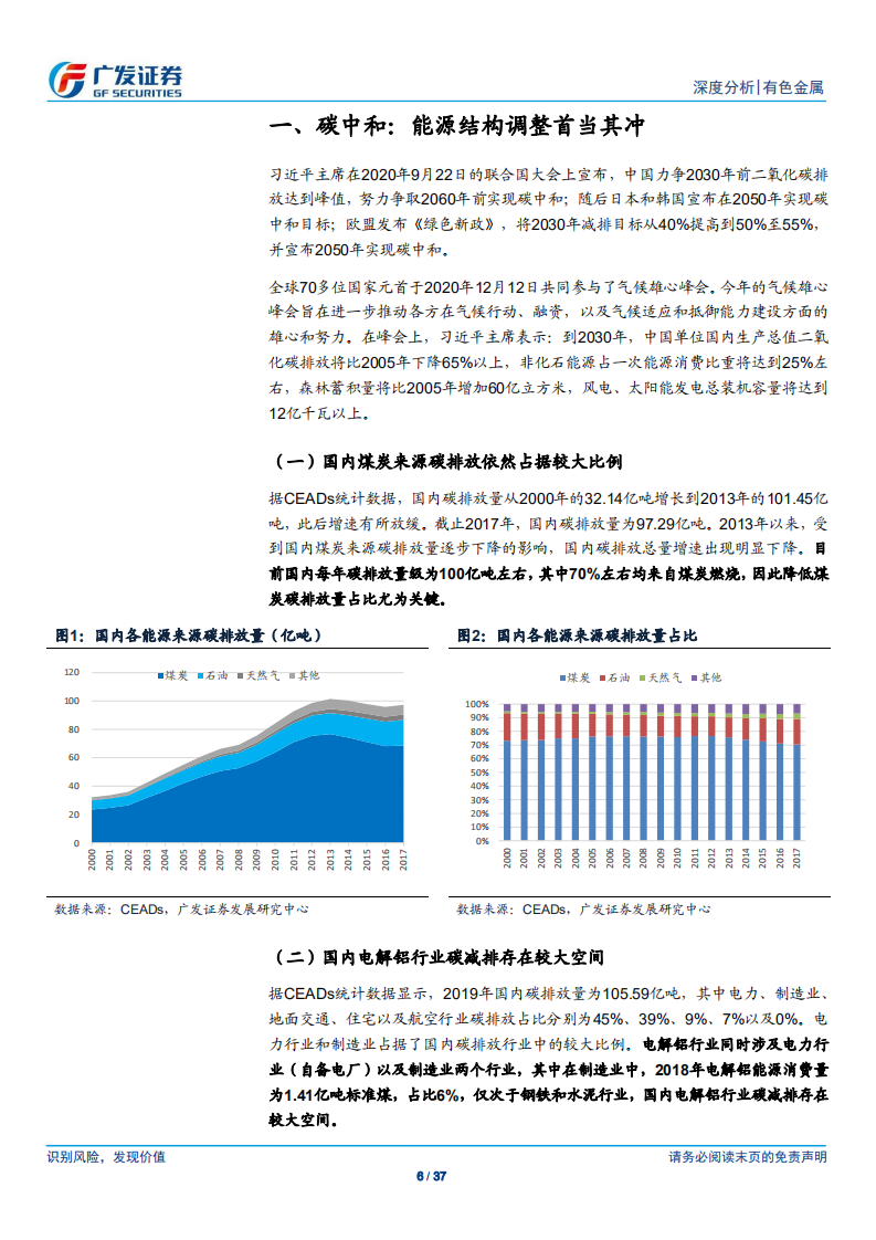 有色金属行业：全生命周期角度看电解铝行业碳中和- 广发证券.pdf 第6页