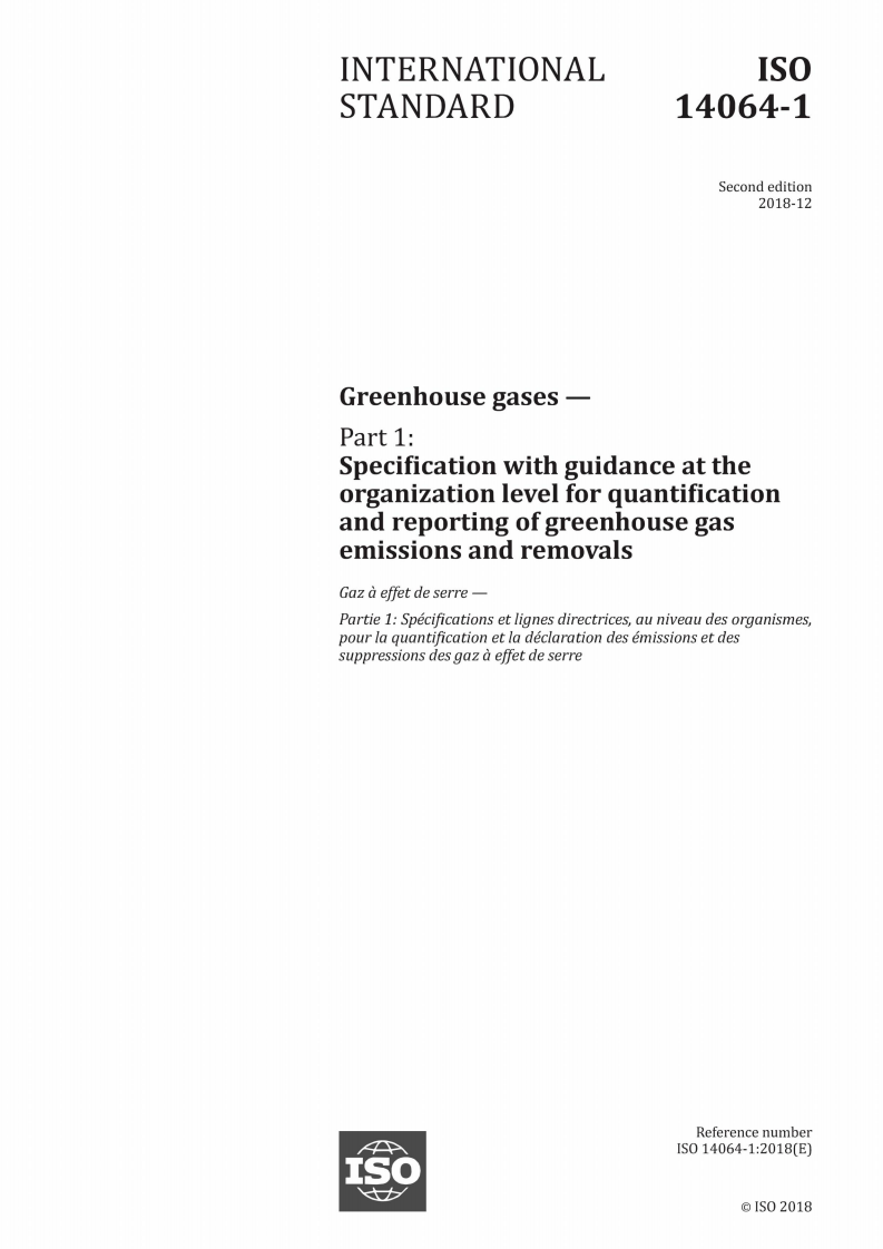 ISO14064-1-2018 温室气体 第一部分 组织层上对温室气体排放和清除的量化和报告的规范及指南（英文）.pdf 第1页