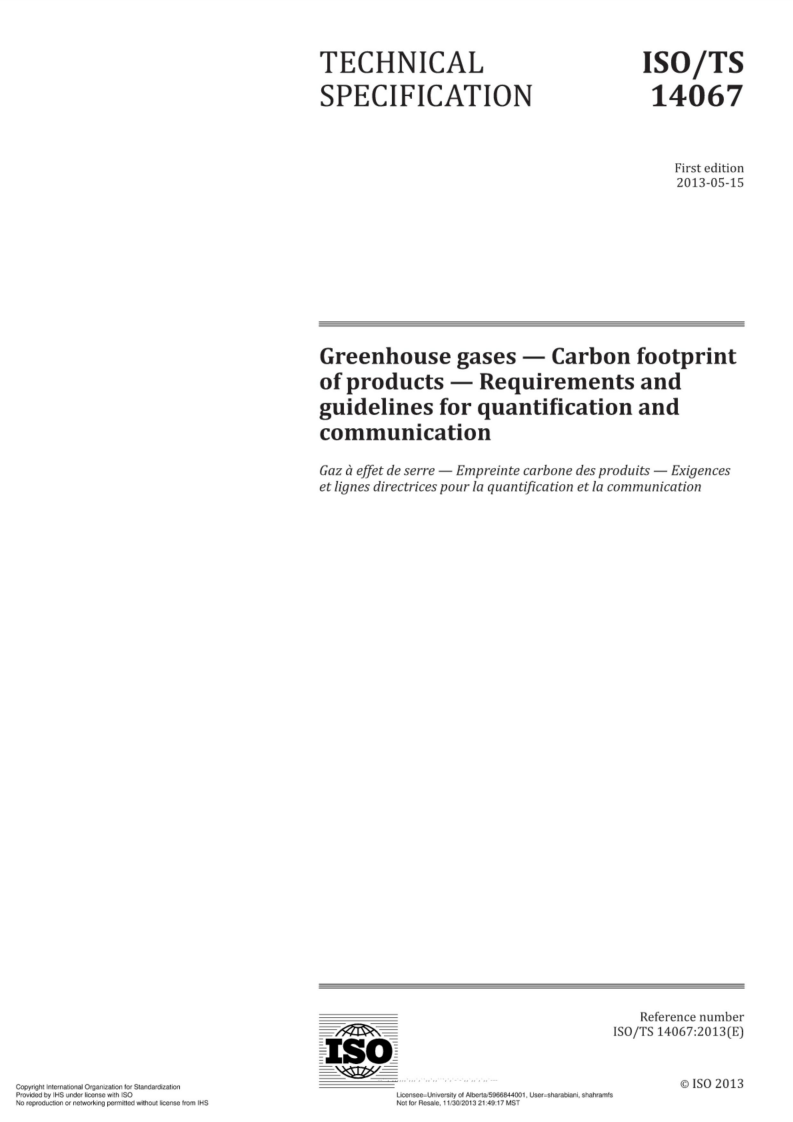 ISO14067-2013 国际碳足迹标准（英文）.pdf 第1页