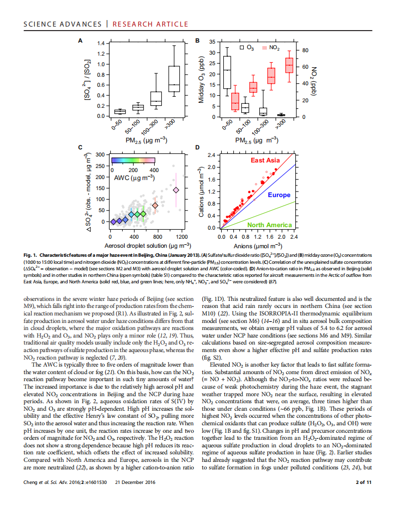 Reactive nitrogen chemistry in aerosol water as a source of sulfate during haze events in China-Kebin H.pdf 第2页
