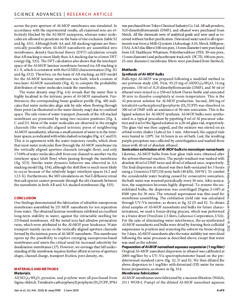 Ultrathin water-stable metal-organic framework membranes for ion separation.pdf 第6页