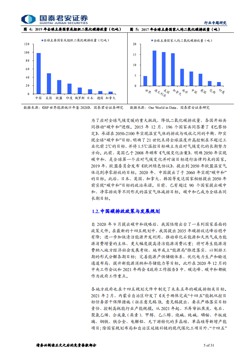 碳中和行业专题分析报告：新挑战新机遇，化工低碳转型-国泰君安.pdf 第5页