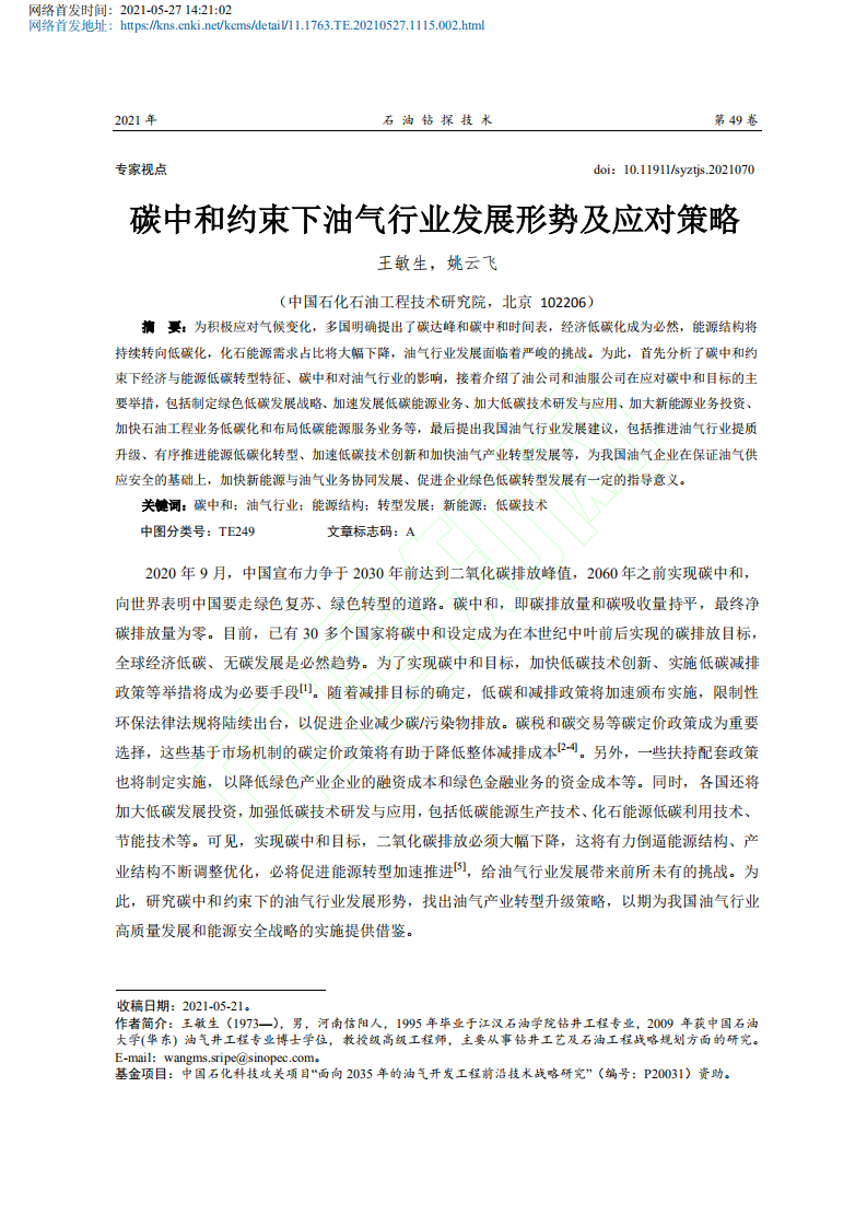 碳中和约束下油气行业发展形势及应对策略.pdf 第2页