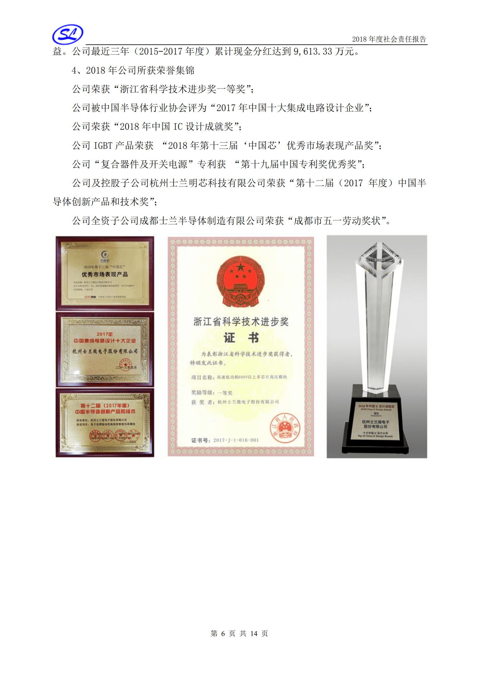 杭州士兰微电子股份有限公司2018年度社会责任报告.PDF 第6页