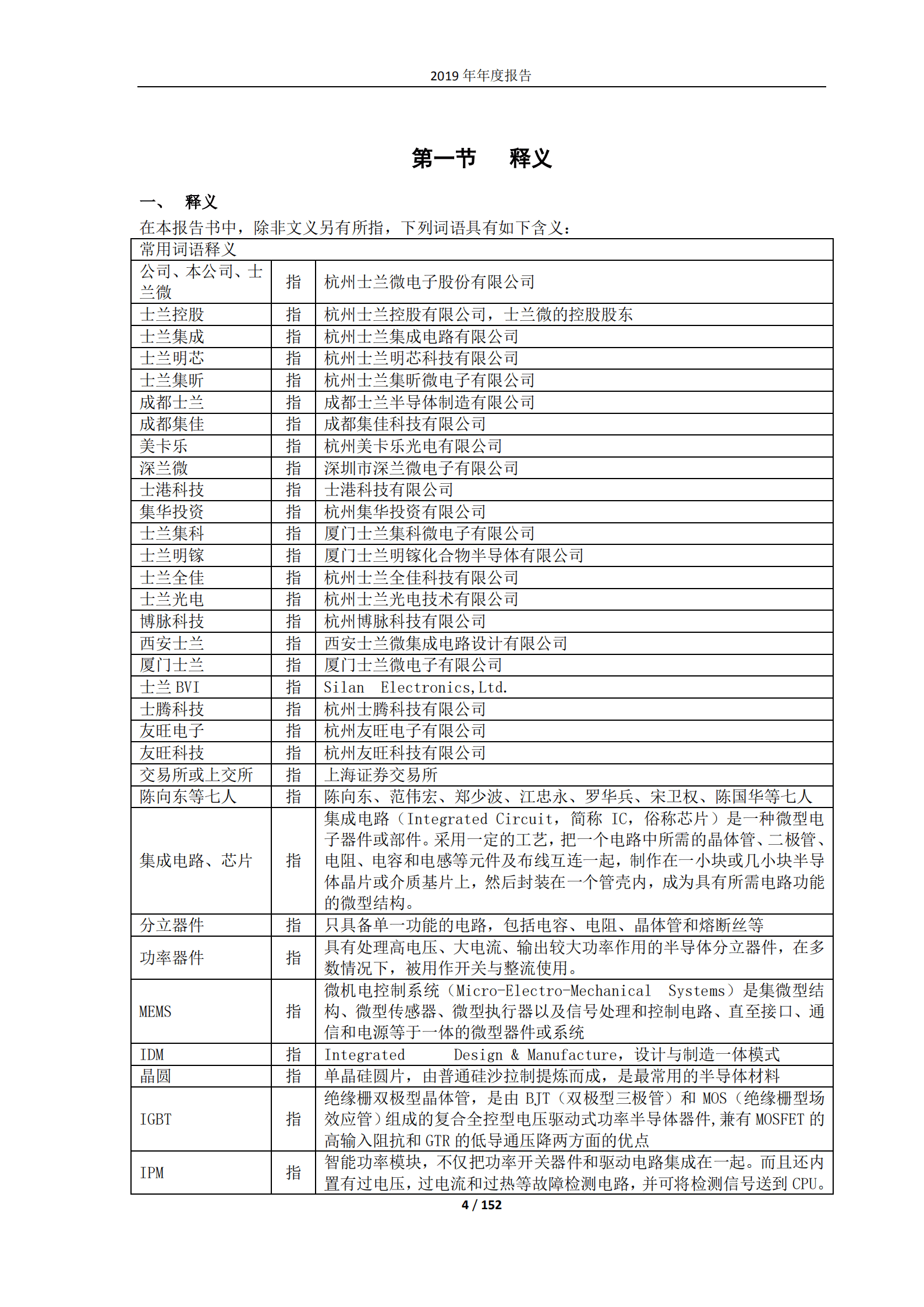 杭州士兰微电子股份有限公司2019年年度报告.PDF 第4页