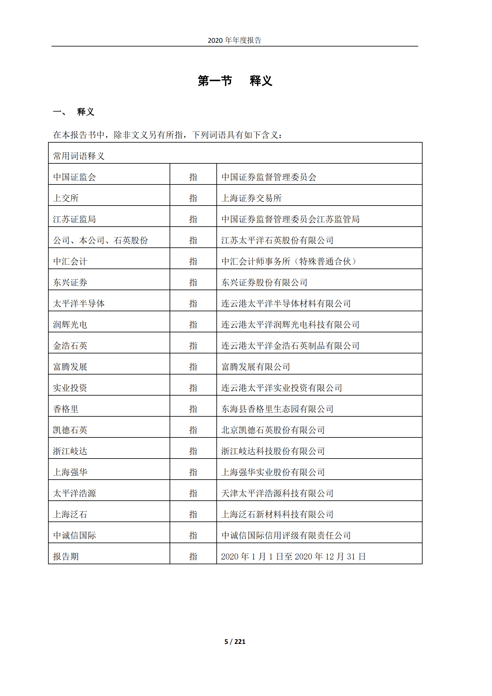 江苏太平洋石英股份有限公司2020年年度报告.PDF 第5页