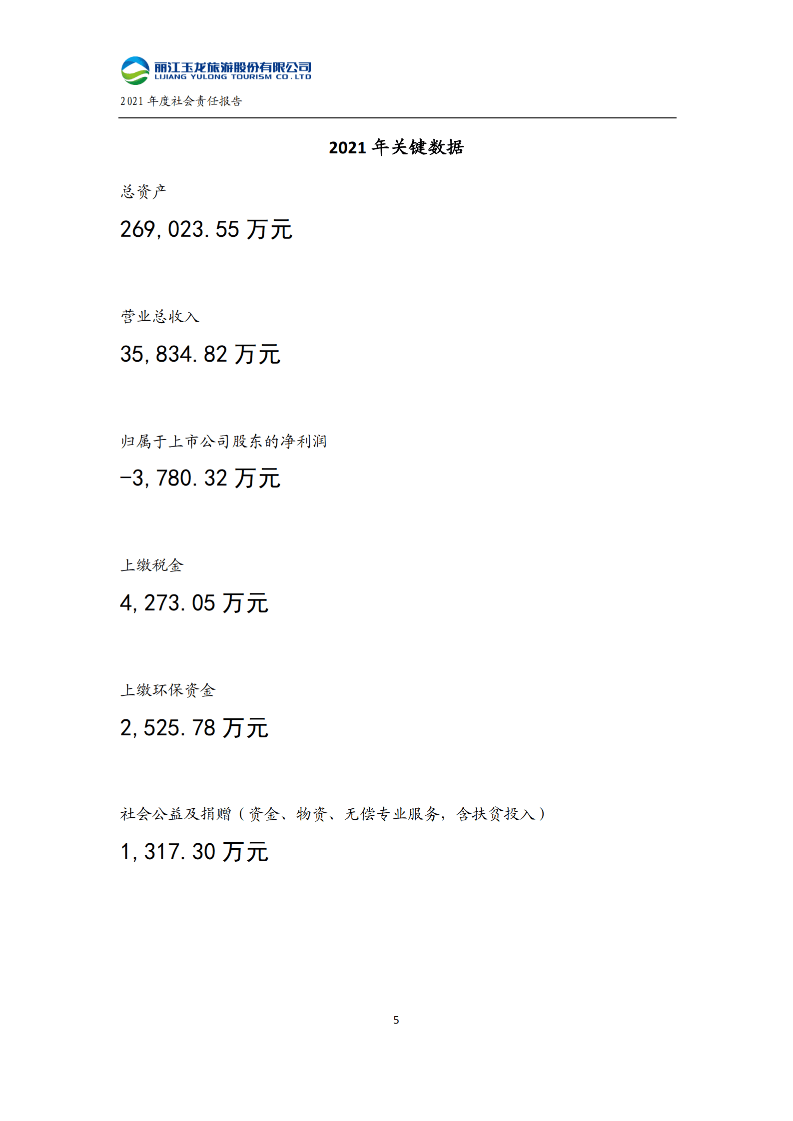 丽江玉龙旅游股份有限公司2021年度社会责任报告.PDF 第6页