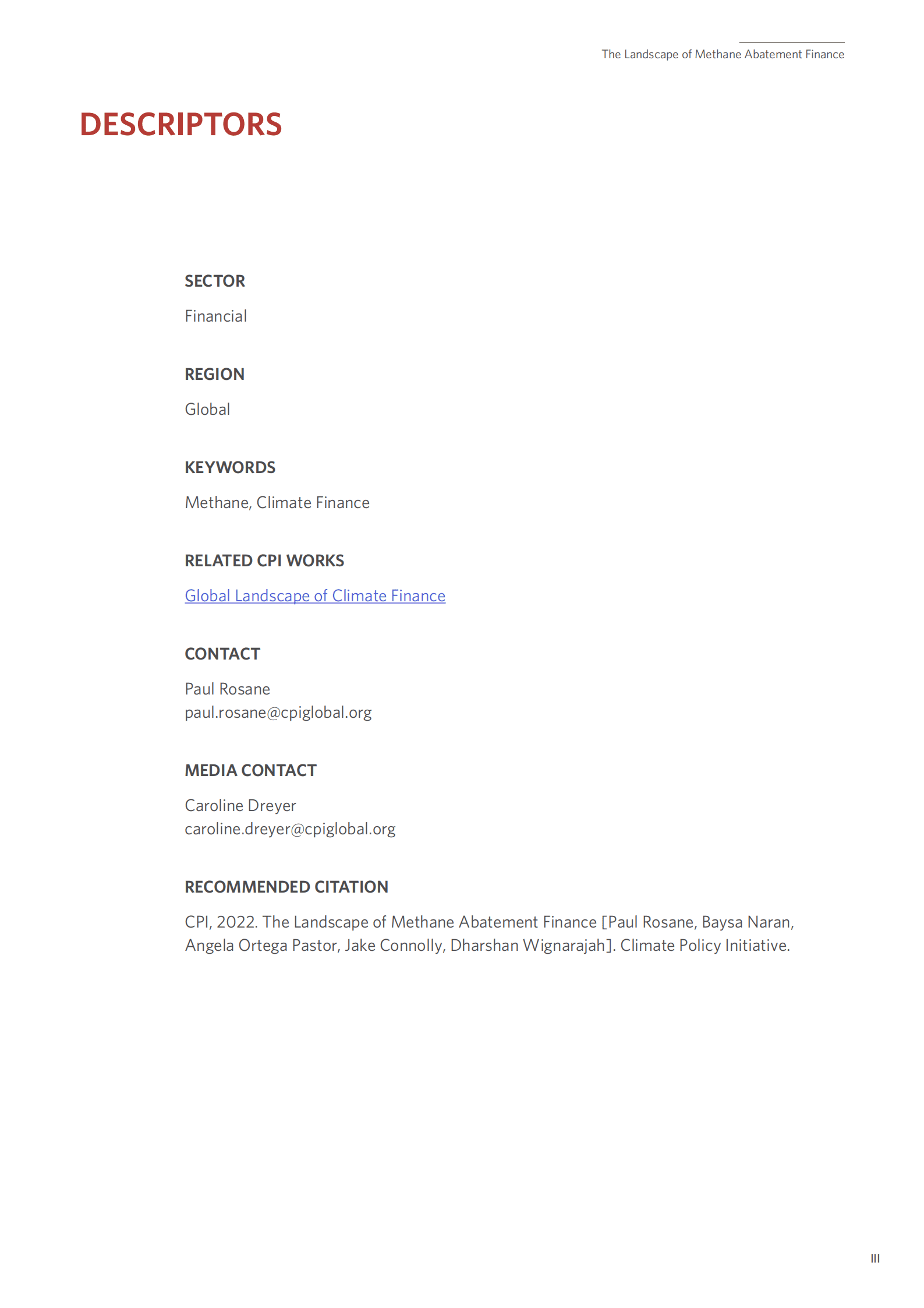 气候政策倡议组织（CPI）：2022年甲烷减排融资前景分析报告（英文版）.pdf 第3页