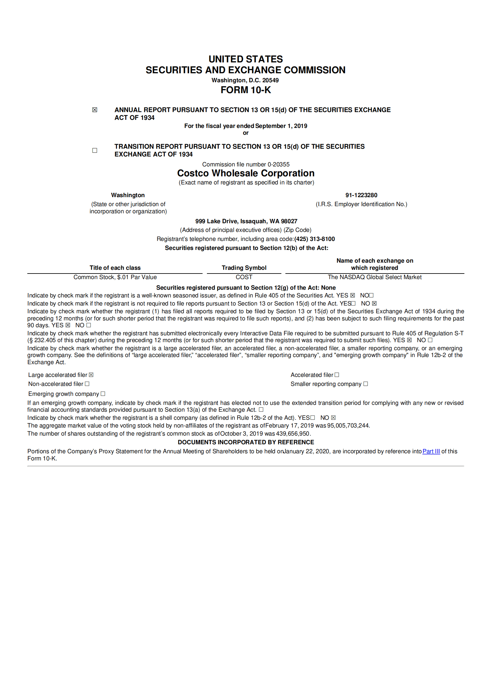 开市客（COSTCO WHOLESALE）2019年年度报告（英文版）.pdf 第2页