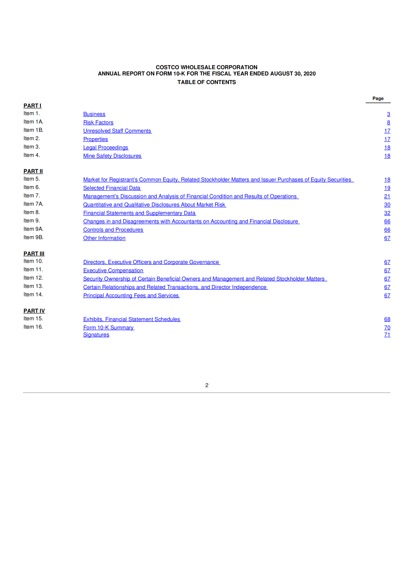 开市客（COSTCO WHOLESALE）2020年年度报告（英文版）.pdf 第3页