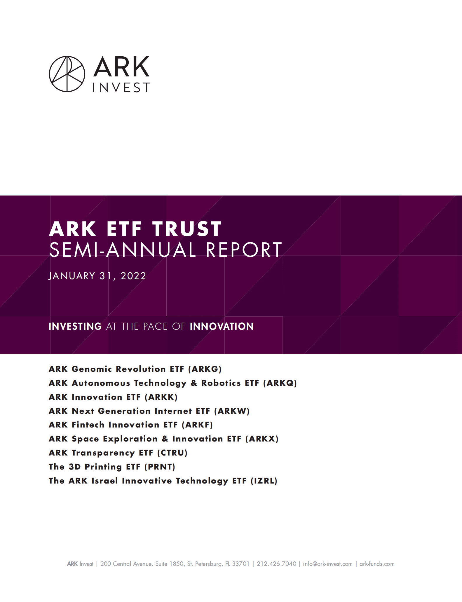 方舟投资（ARK Invest）：2022年ETF基金半年度报告（英文版）.pdf 第1页