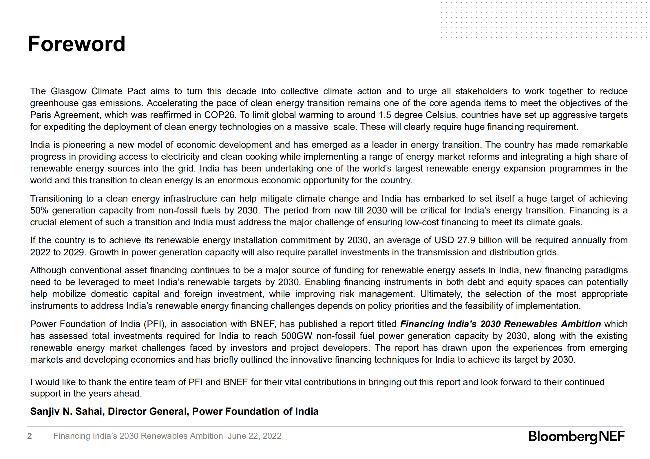 彭博新能源财经（BloombergNEF）：2030年印度可再生能源融资展望报告（英文版）.pdf 第3页