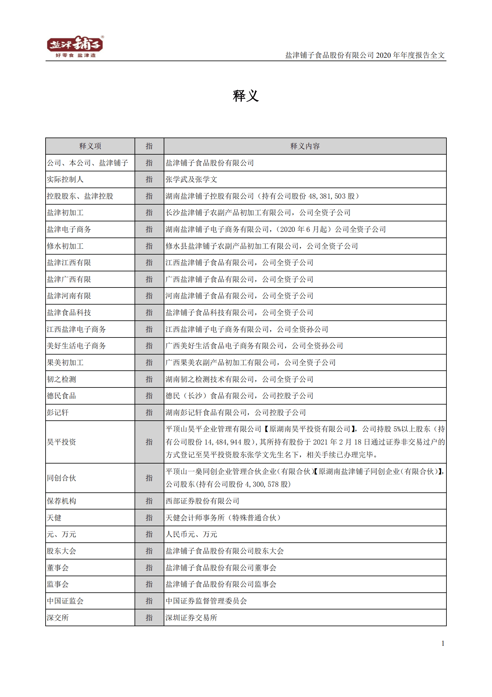 盐津铺子食品股份有限公司2020年年度报告.PDF 第4页