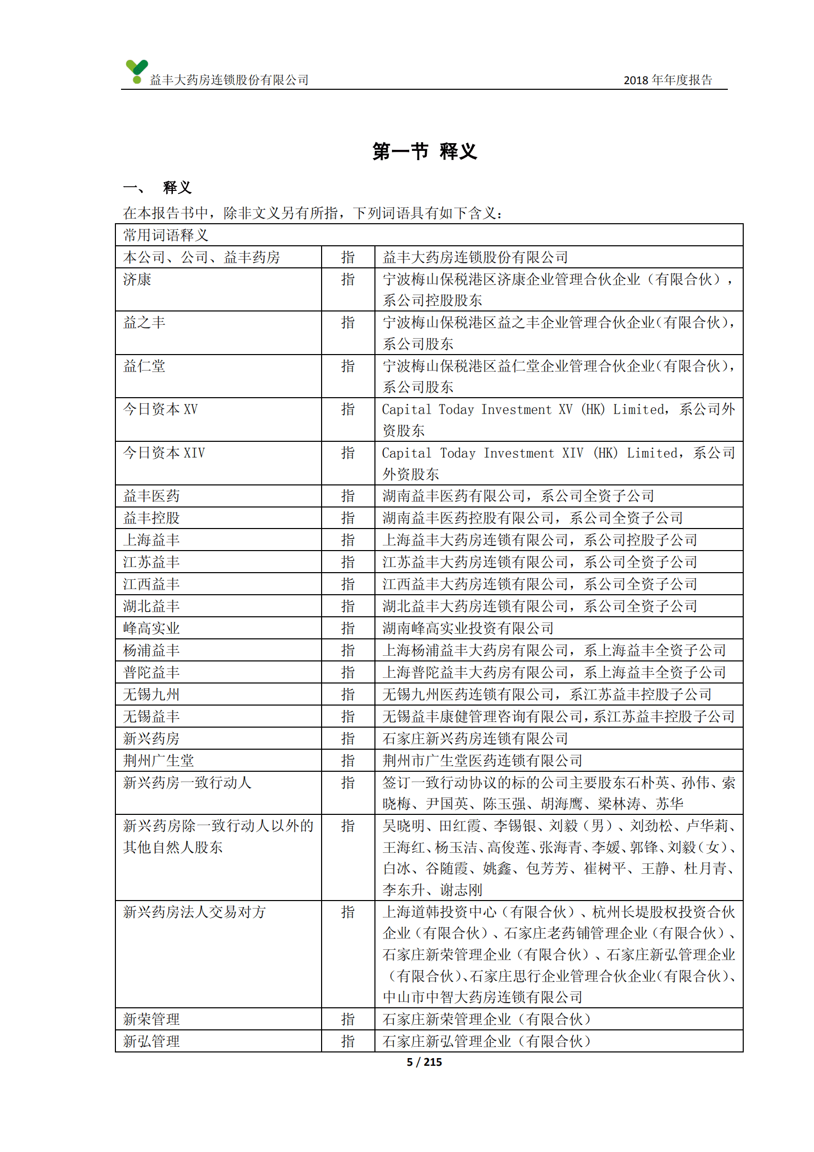 益丰大药房连锁股份有限公司2018年年度报告.PDF 第5页