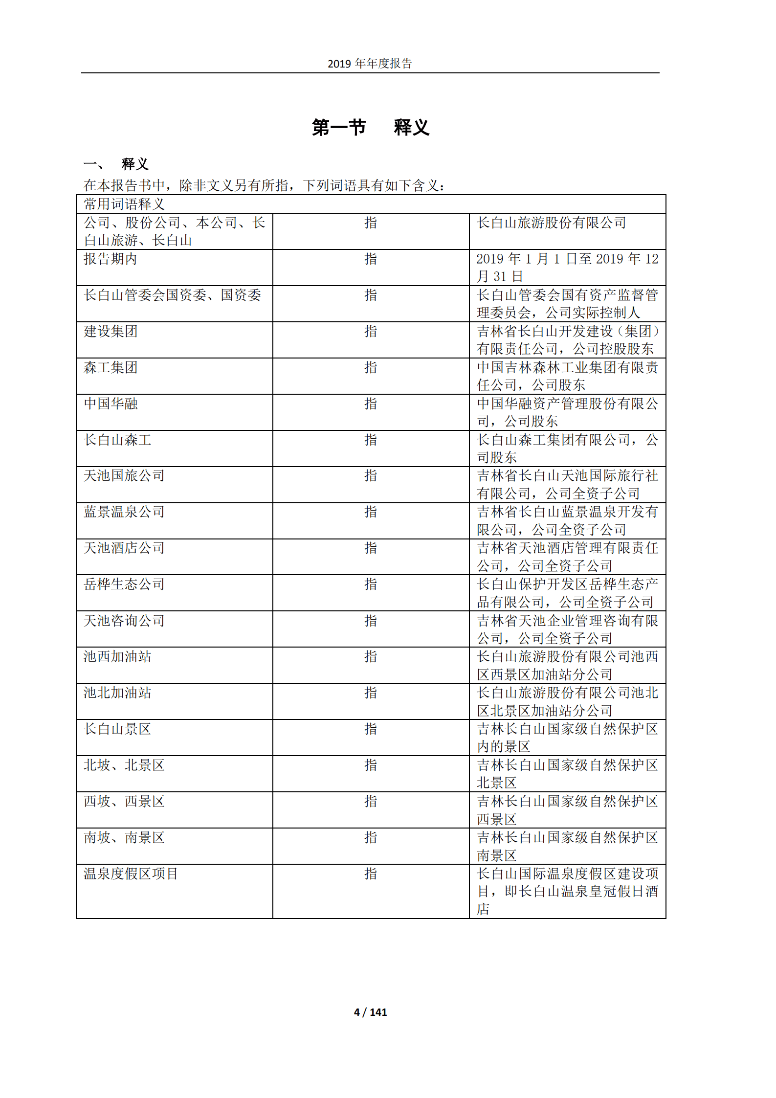 长白山旅游股份有限公司2019年年度报告.PDF 第4页