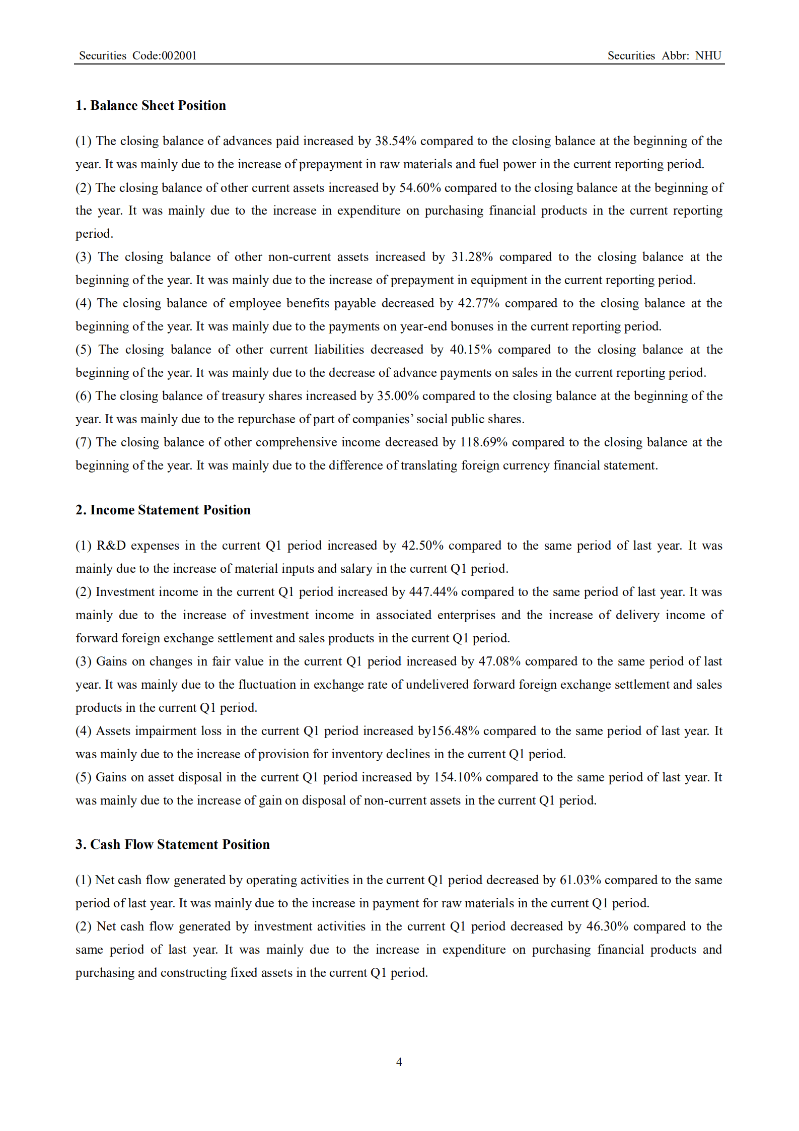 浙江新和成股份有限公司2022年第一季度报告（英文版）.PDF 第4页