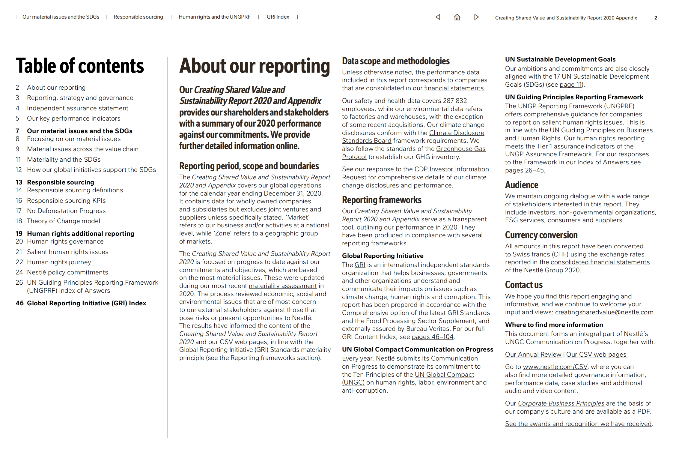 雀巢公司（NESTLÉ）2020年创造共享价值和可持续发展报告（英文版）.pdf 第2页