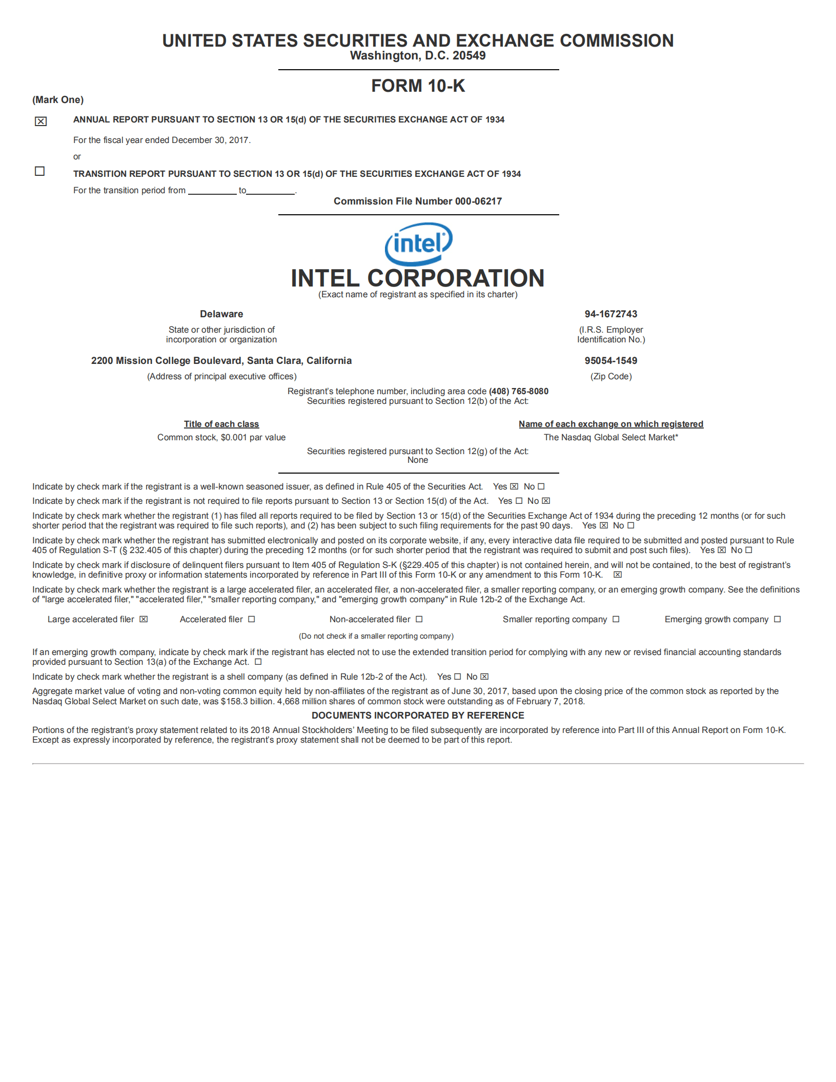 英特尔公司（INTEL）2017年年度报告（英文版）.pdf 第1页