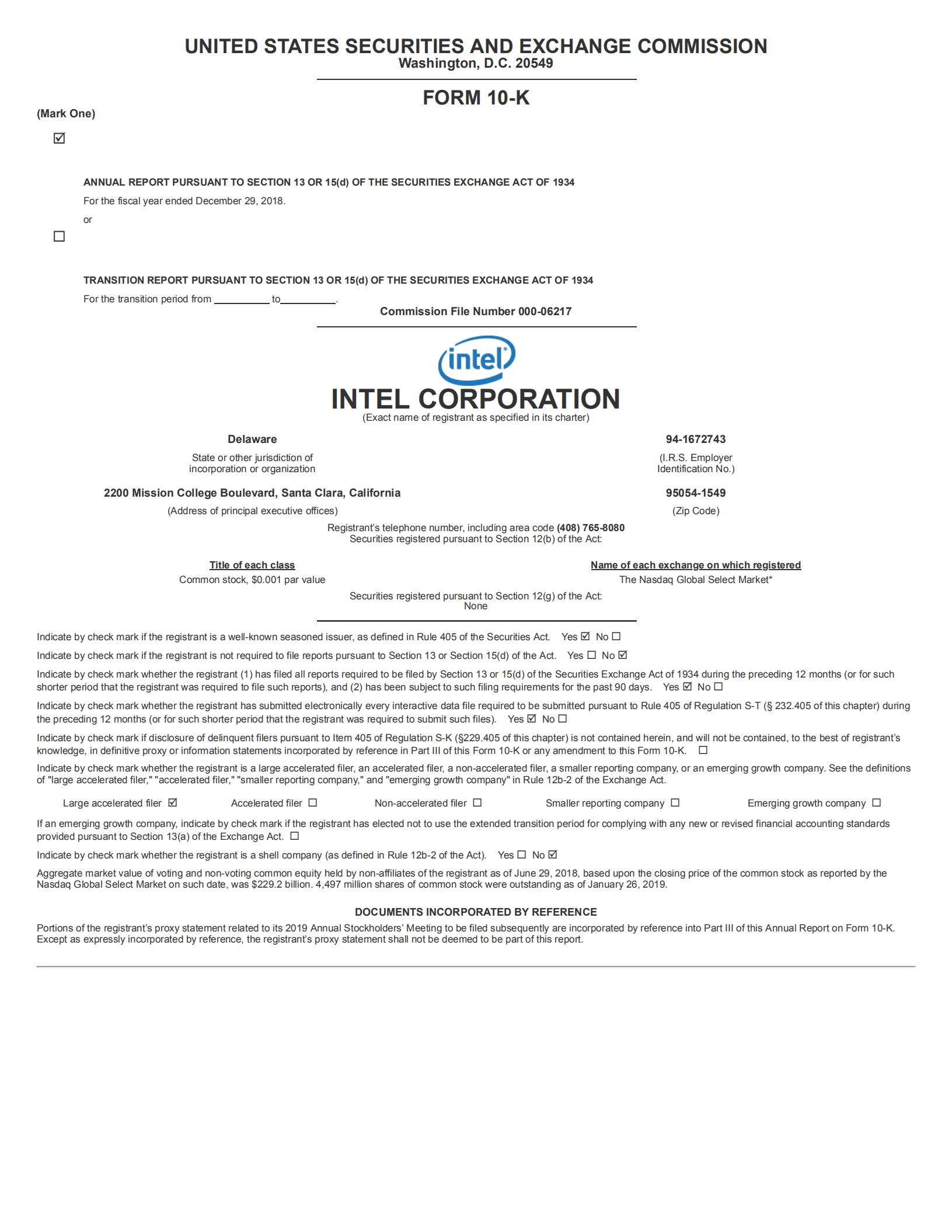 英特尔公司（INTEL）2018年年度报告（英文版）.pdf 第1页