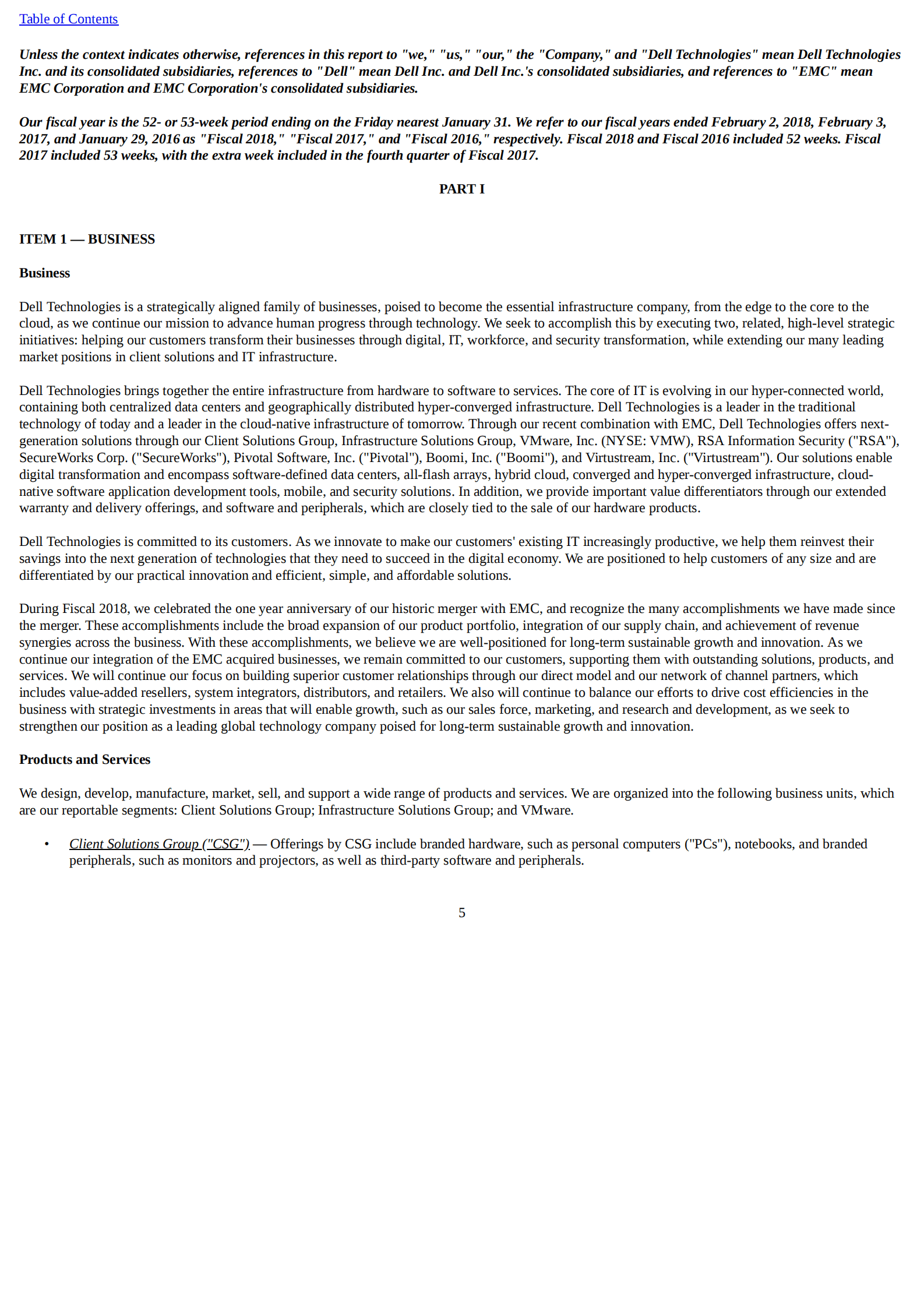 戴尔科技公司（DELL TECHNOLOGIES）2018财年年度报告（英文版）.pdf 第5页