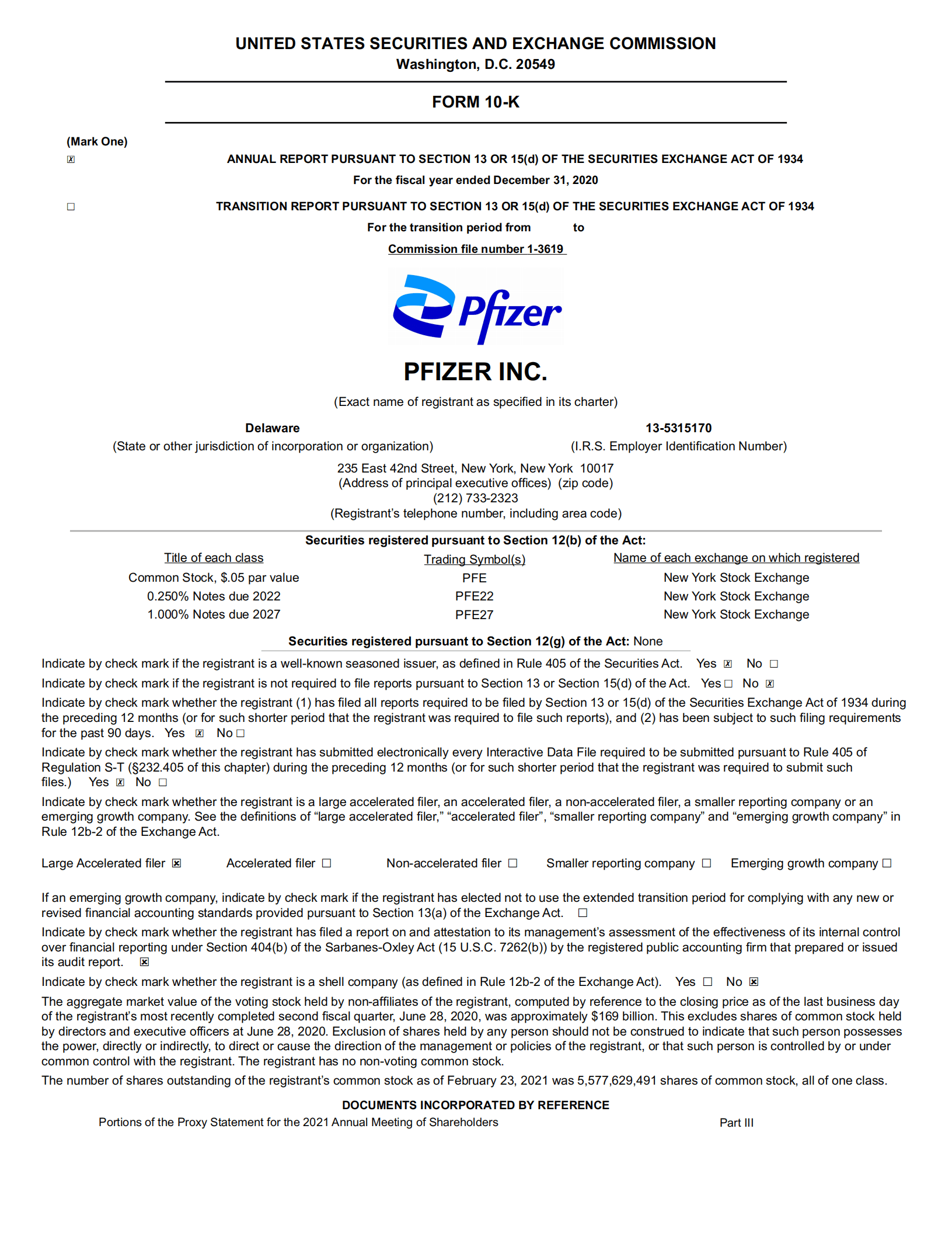 辉瑞制药（Pfizer）2020年年度报告（英文版）.pdf 第1页