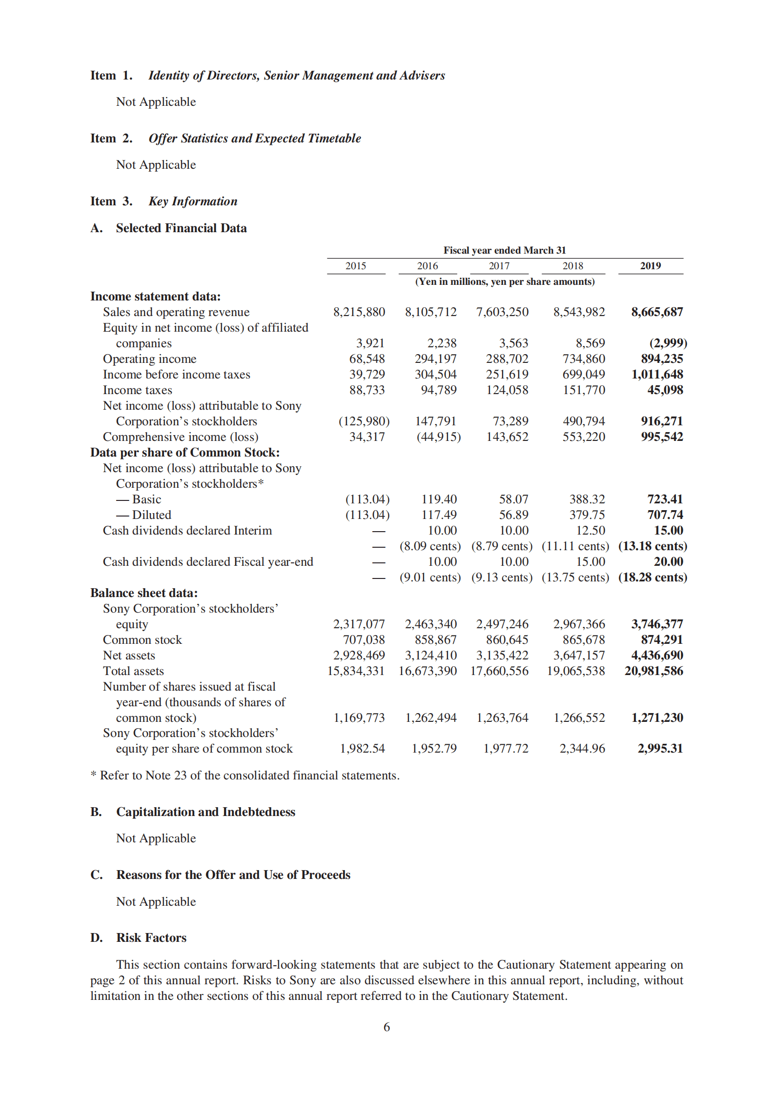 索尼（SONY）2018财年年度报告（英文版）.pdf 第6页
