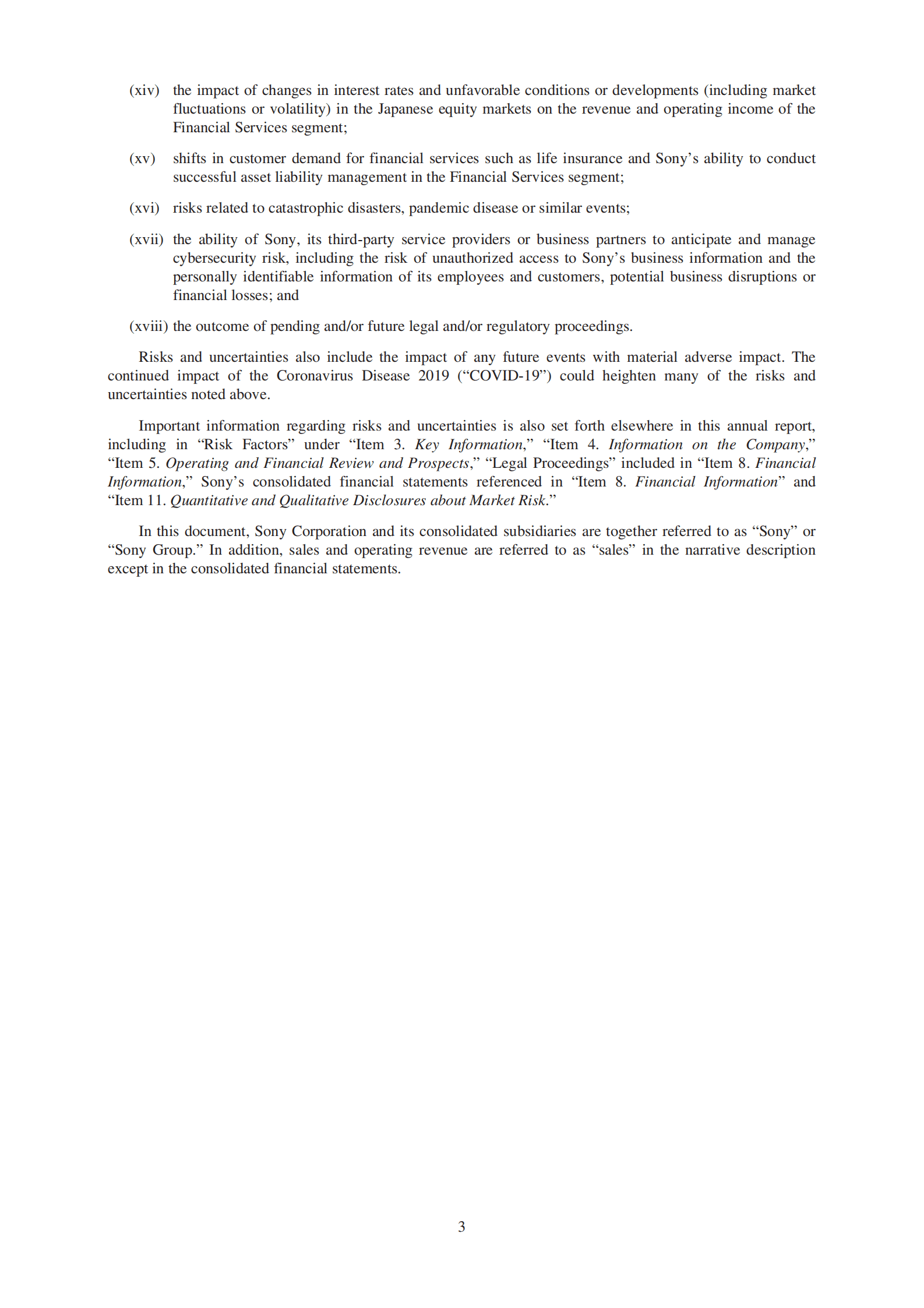 索尼（SONY）2019财年年度报告（英文版）.pdf 第3页