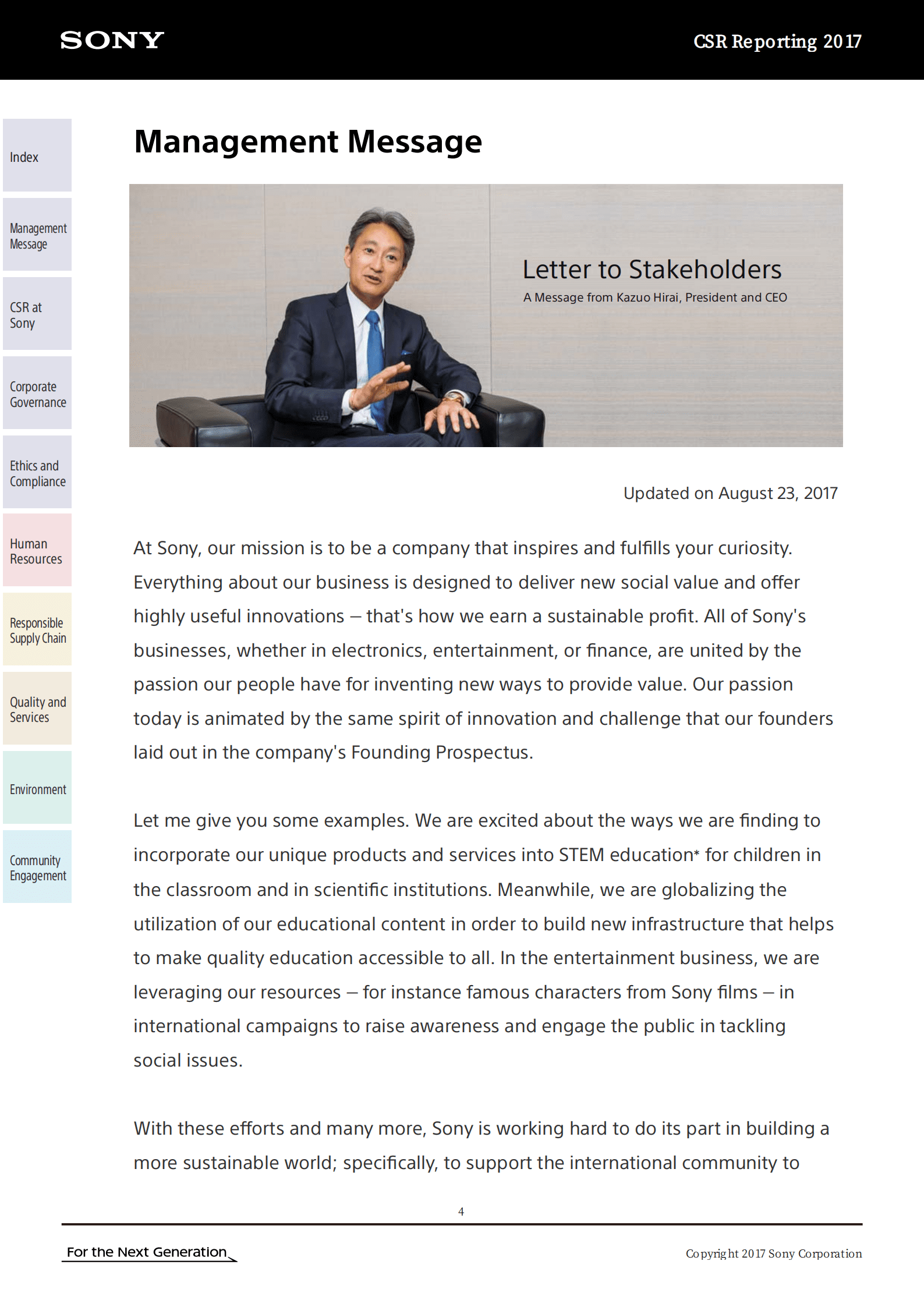 索尼（SONY）2017年可持续发展报告（英文版）.pdf.pdf 第5页