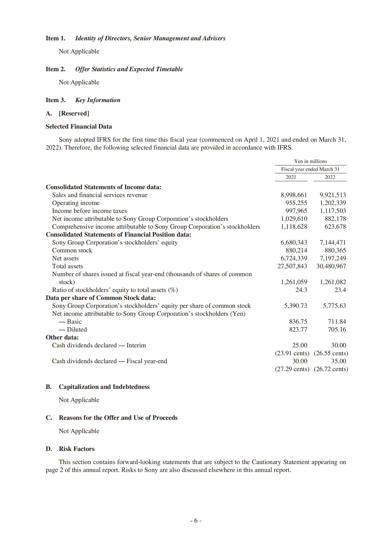 索尼（SONY）2021财年年度报告（英文版）.pdf 第6页
