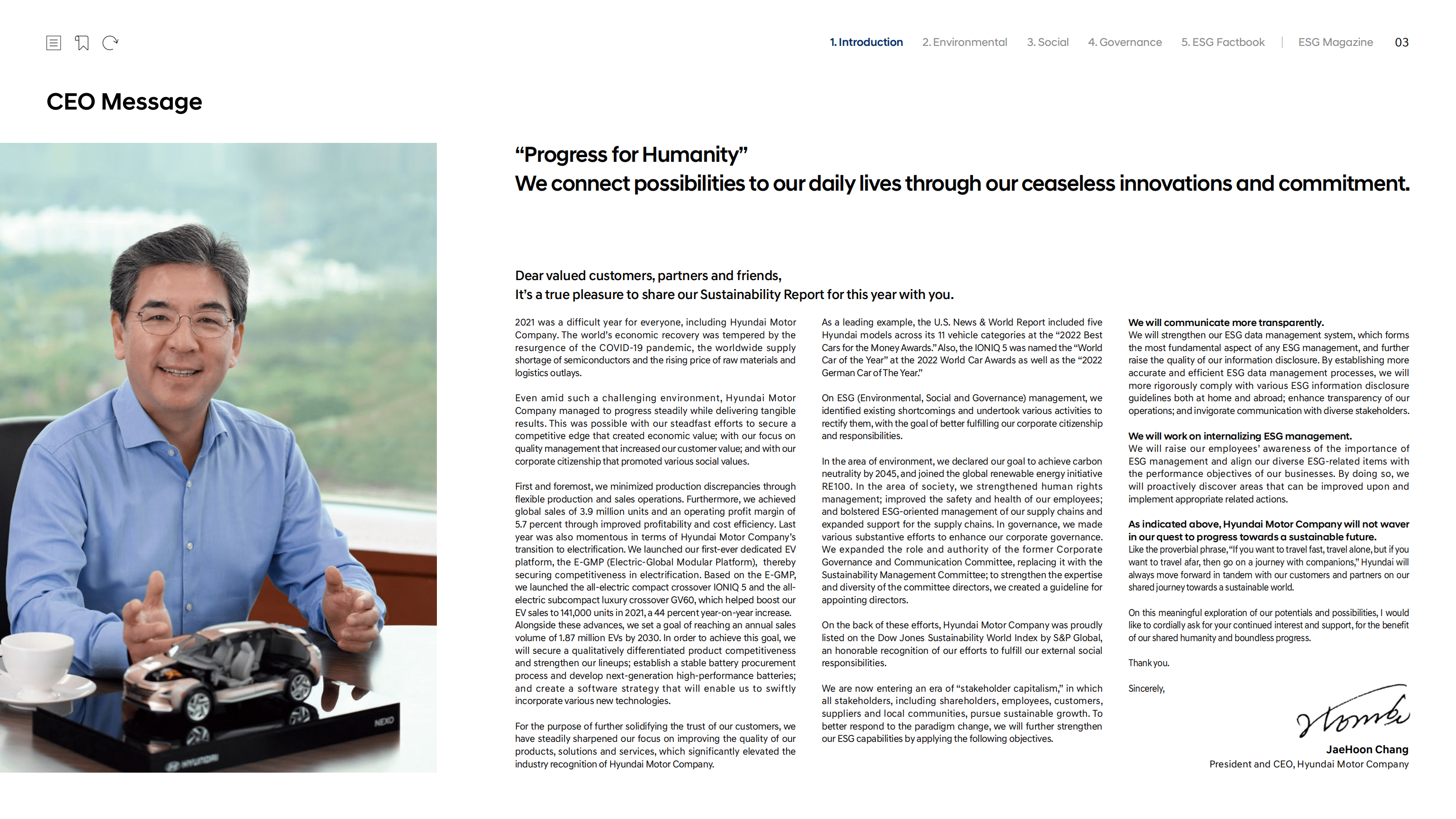 现代汽车（HYUNDAI MOTOR）2022年可持续发展报告（英文版）.pdf 第3页