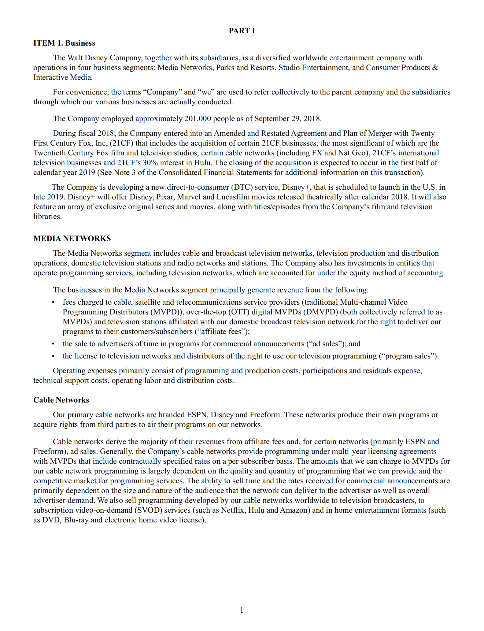 华特迪士尼公司（WALT DISNEY）2018财年年度报告（英文版）.pdf 第4页