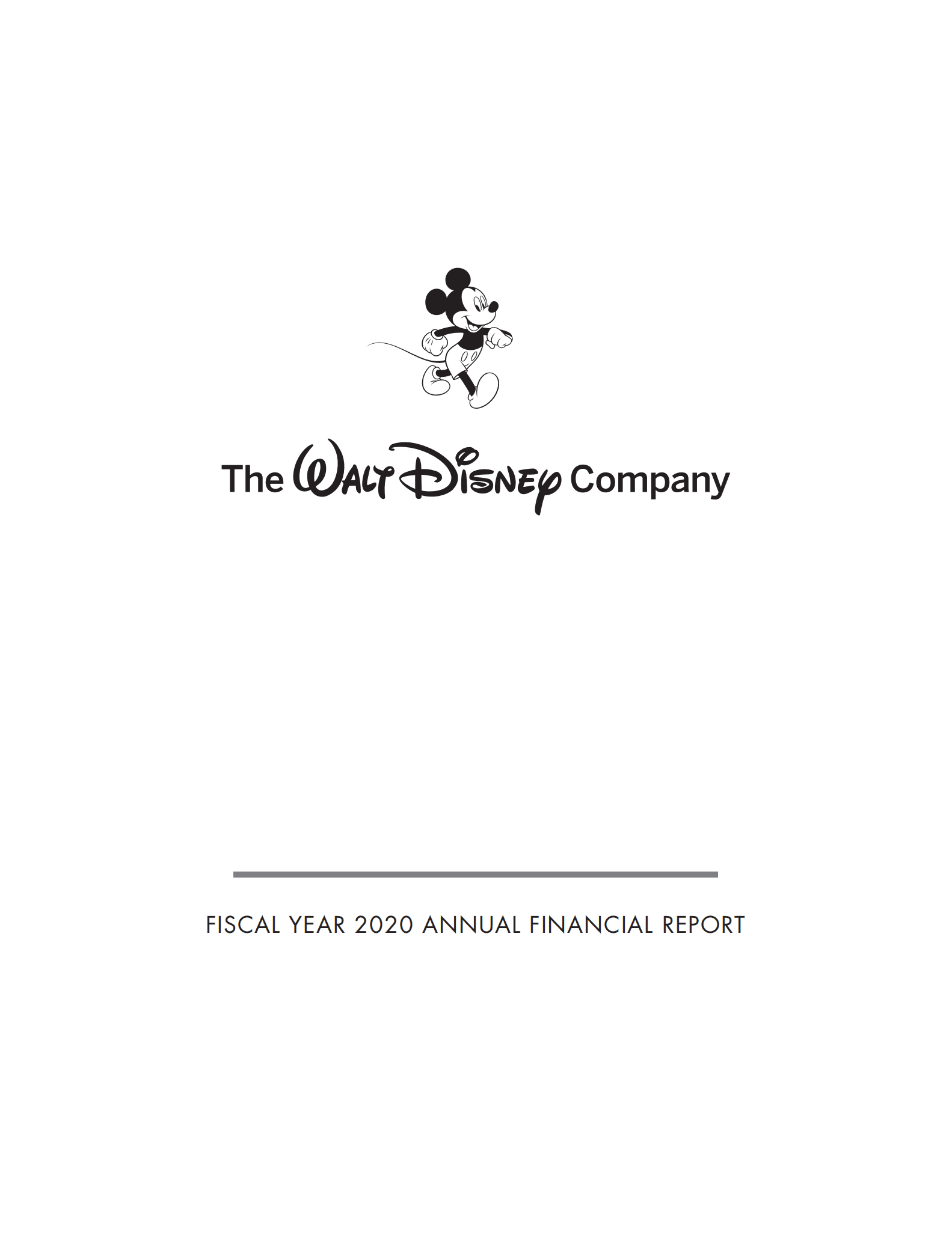 华特迪士尼公司（WALT DISNEY）2020财年年度报告（英文版）.pdf 第1页