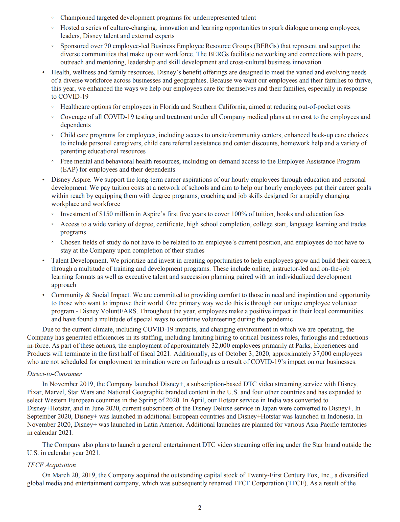华特迪士尼公司（WALT DISNEY）2020财年年度报告（英文版）.pdf 第5页