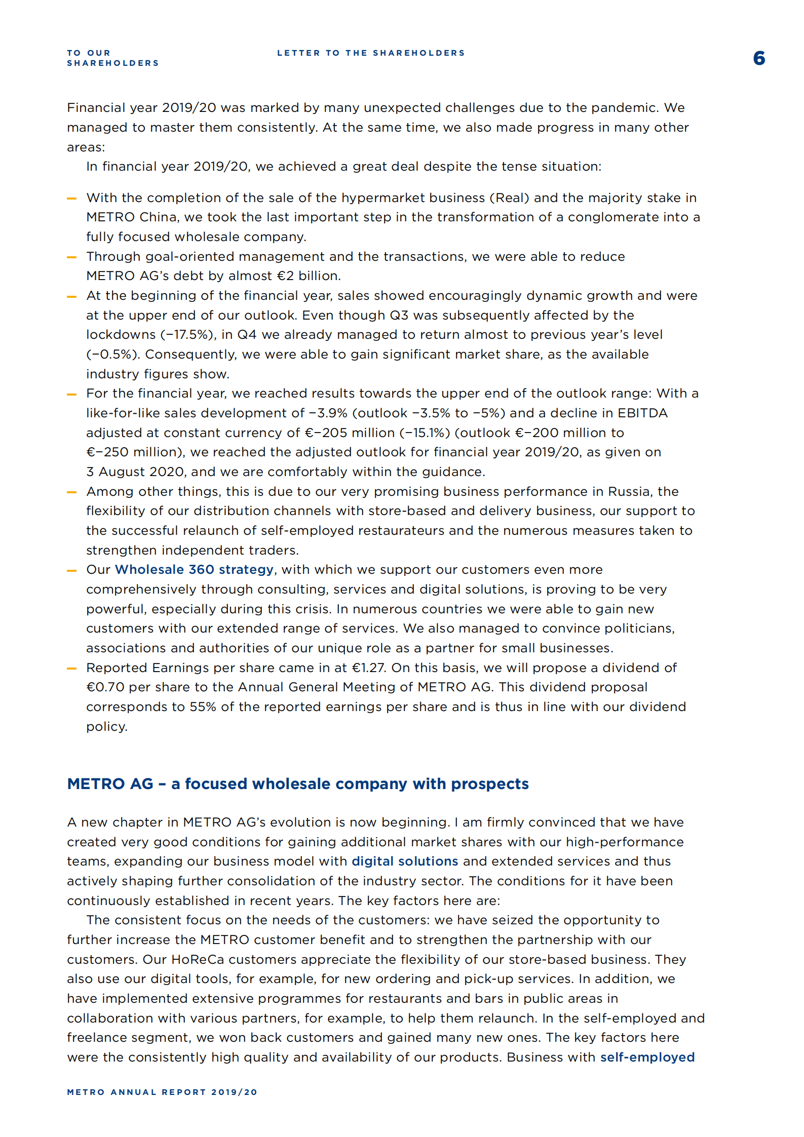 麦德龙（METRO）2019-2020年年度报告（英文版）.pdf 第6页