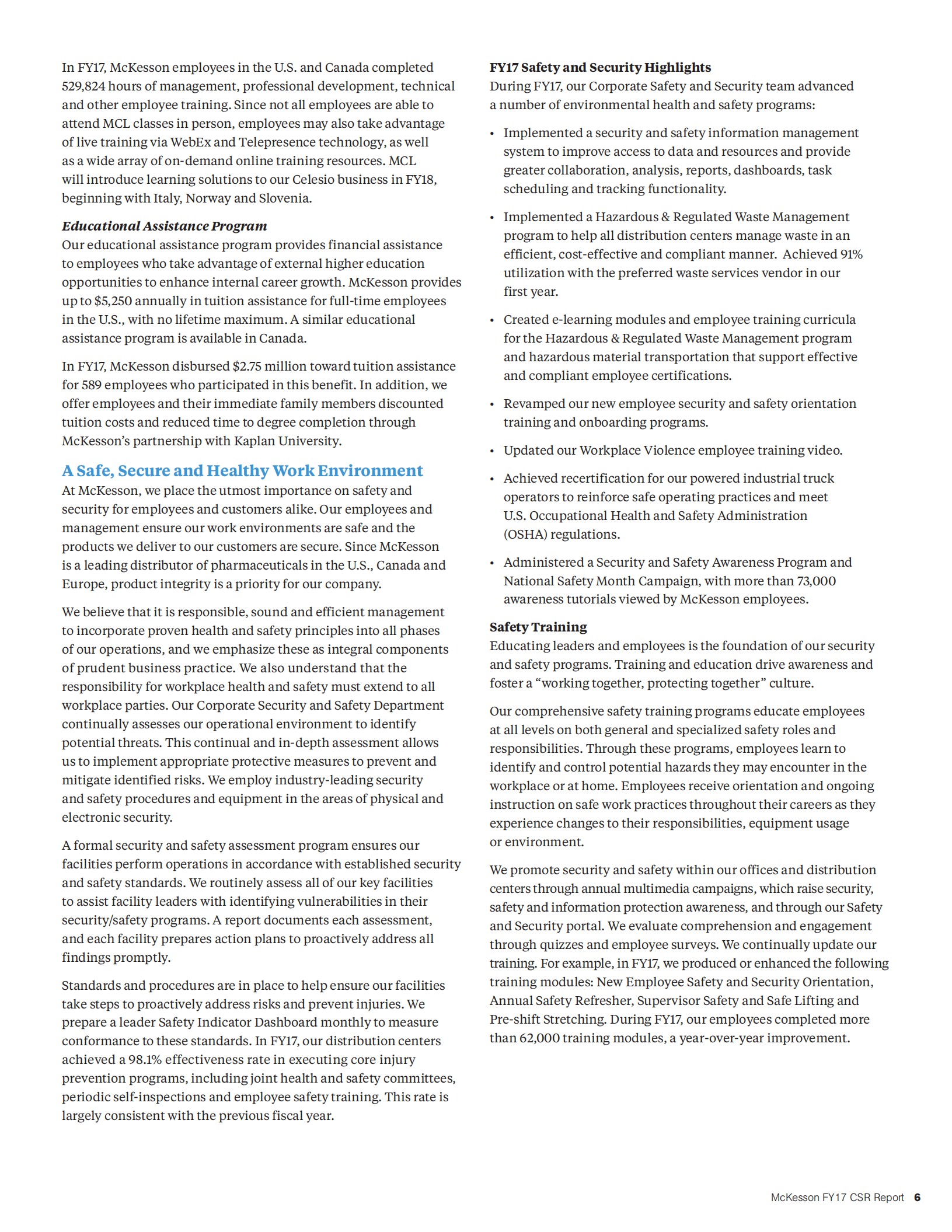 麦克森公司（MCKESSON）2017财年企业社会责任报告（英文版）.pdf 第6页