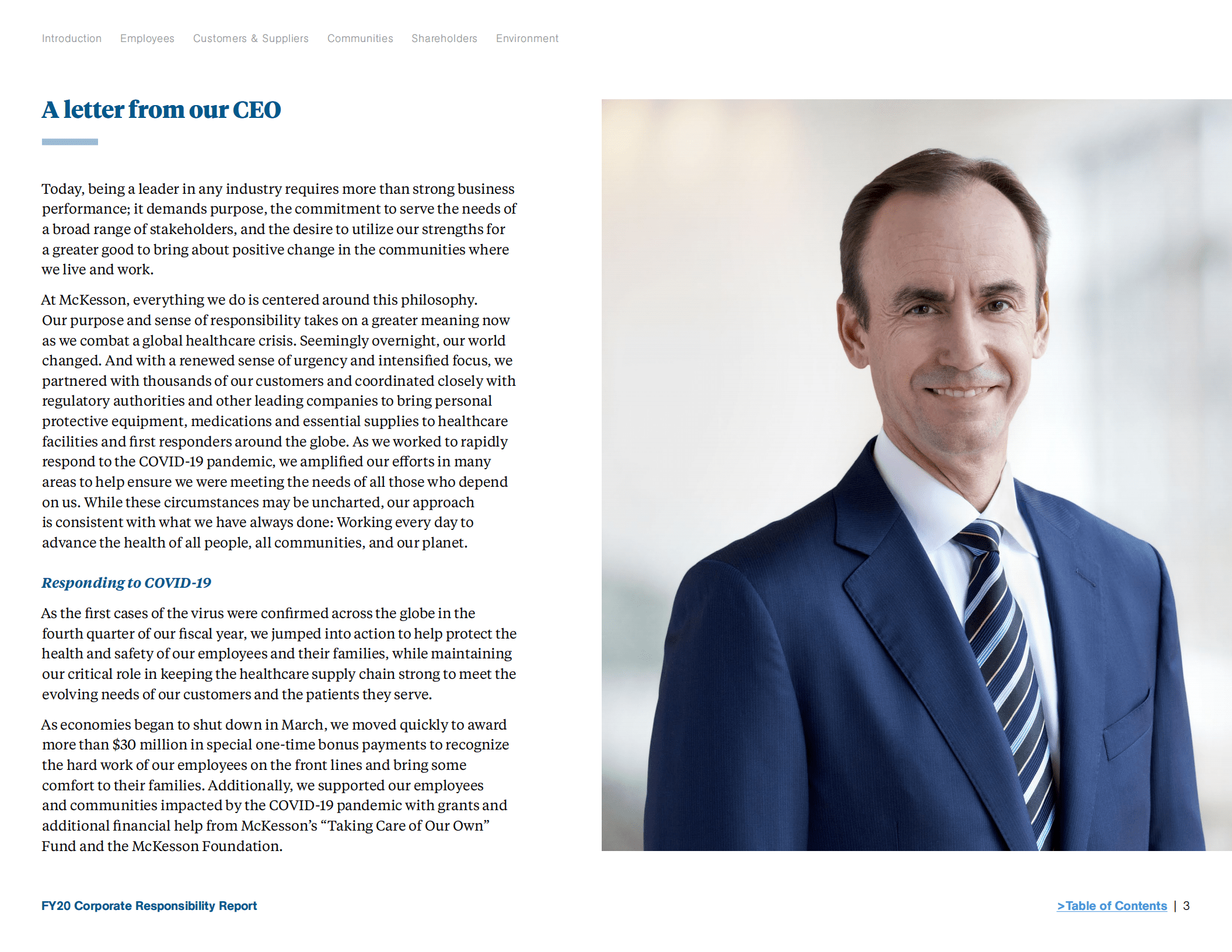 麦克森公司（MCKESSON）2020财年企业社会责任报告（英文版）.pdf 第3页