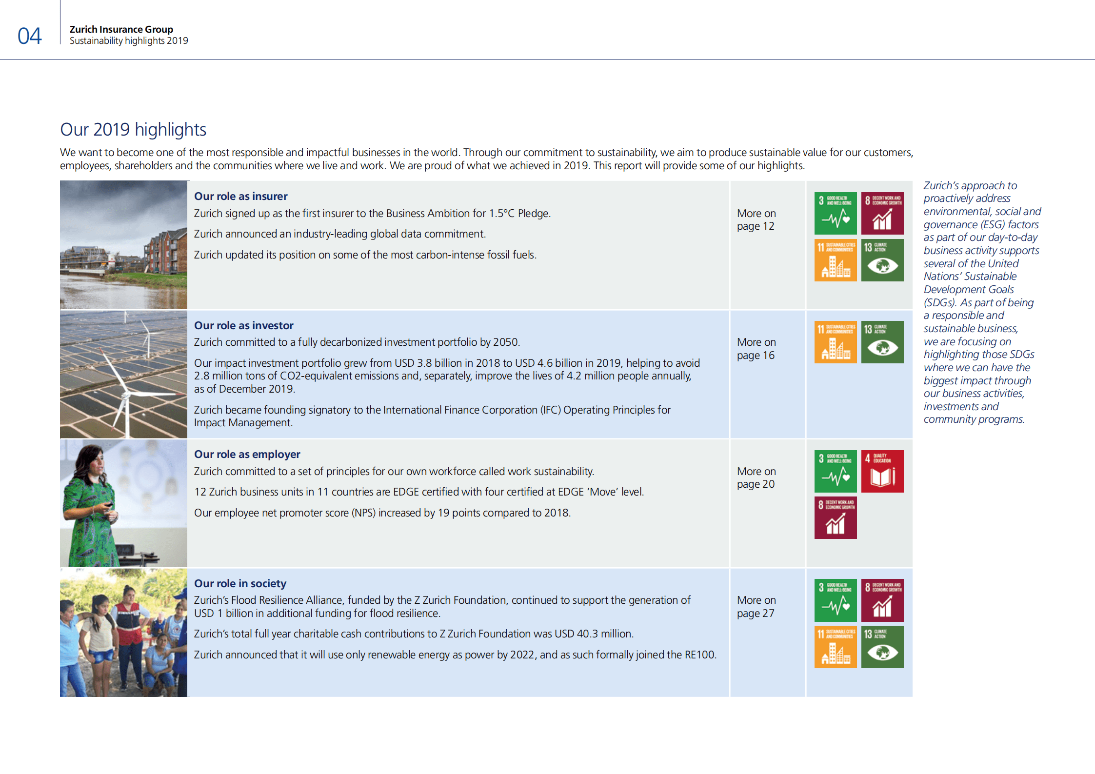 苏黎世保险集团（Zurich Insurance Group）2019年可持续发展报告（英文版）.pdf 第4页
