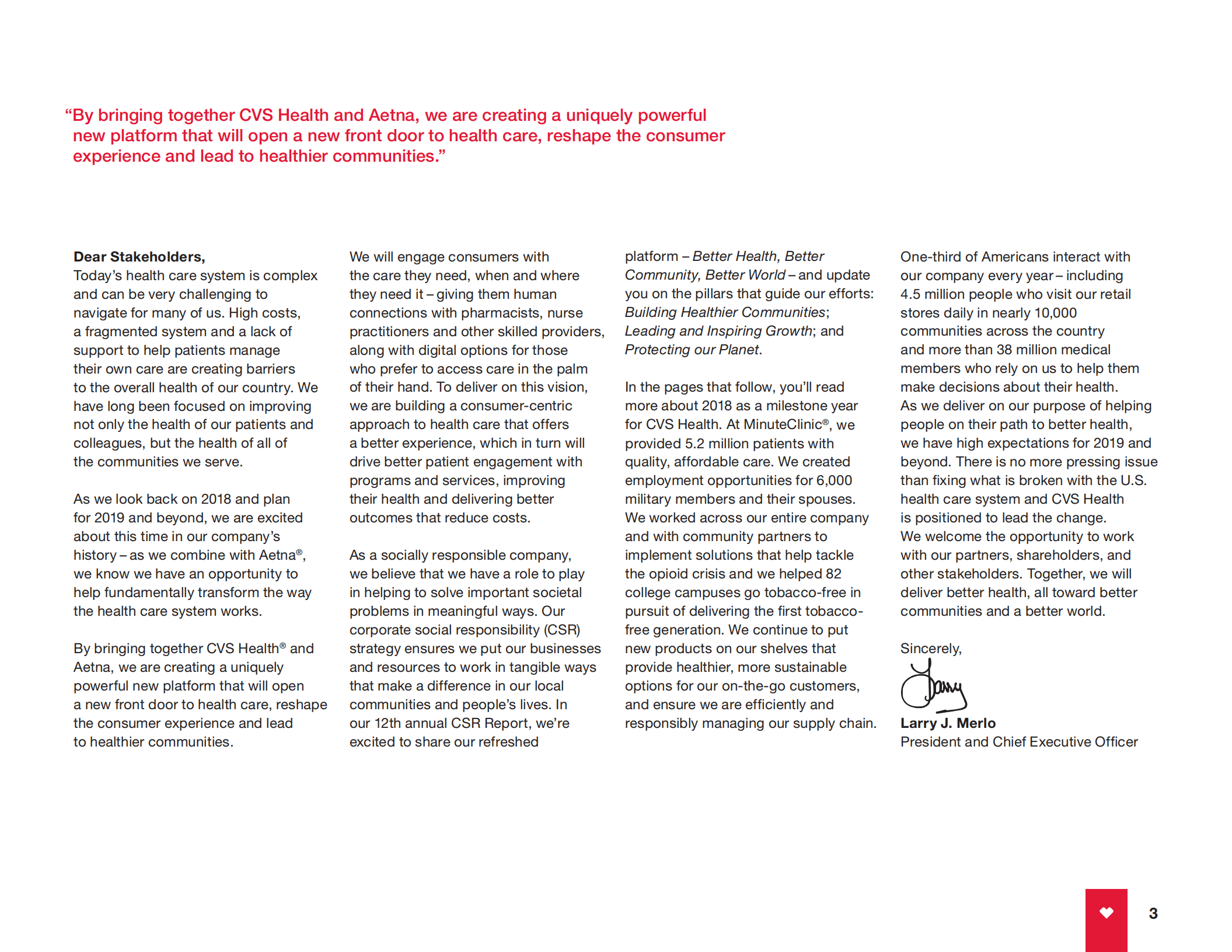 CVS Health2018年企业社会责任报告（英文版）.pdf 第3页