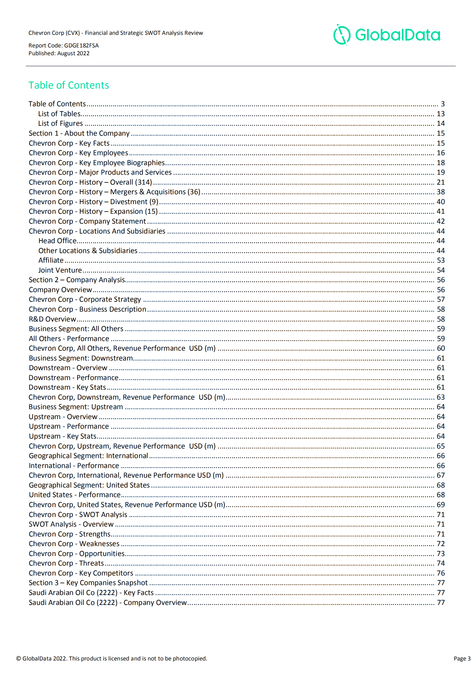 GlobalData：雪佛龙（CHEVRON）公司财务状况与SWOT战略分析综述报告（英文版）.pdf 第3页