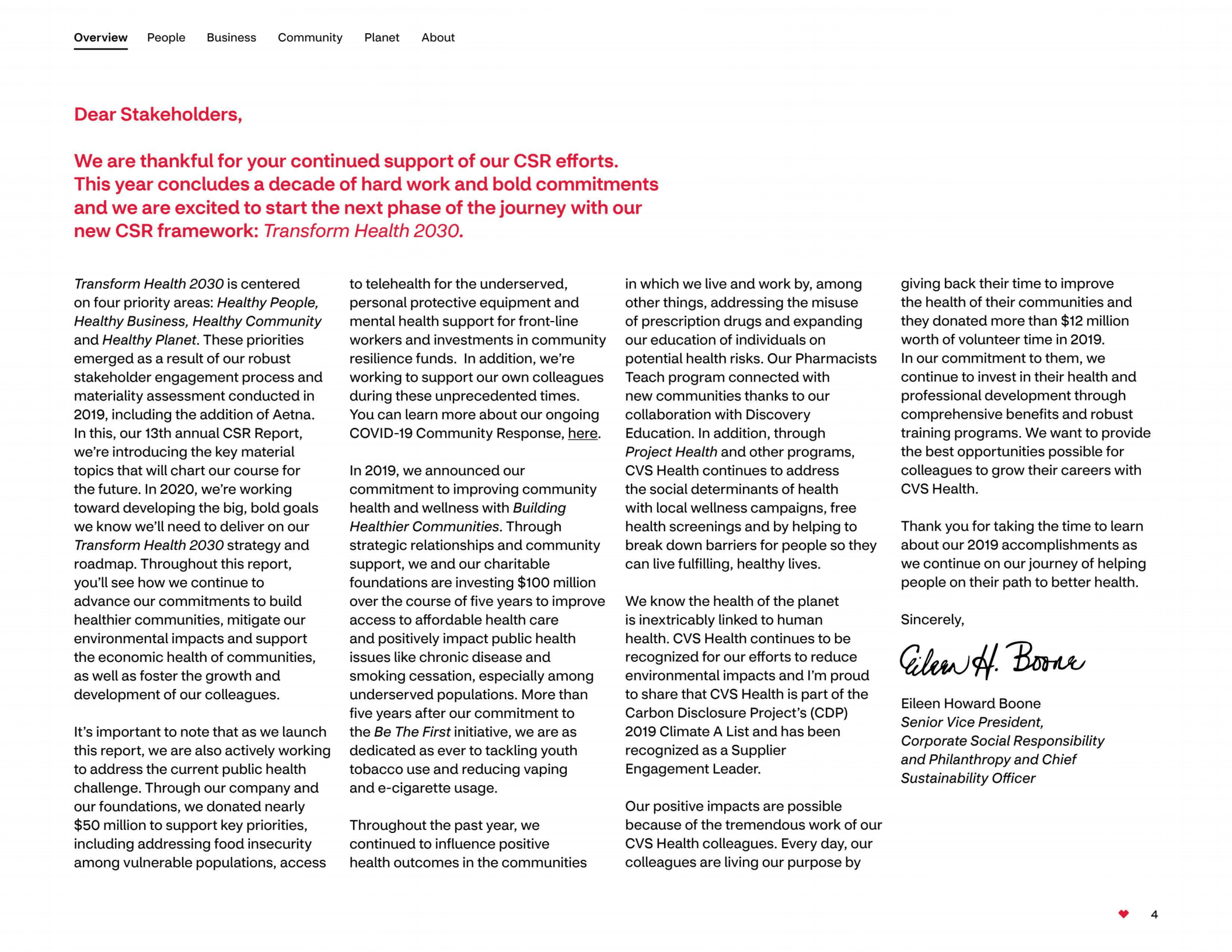 CVS Health2019年企业社会责任报告（英文版）.pdf 第4页