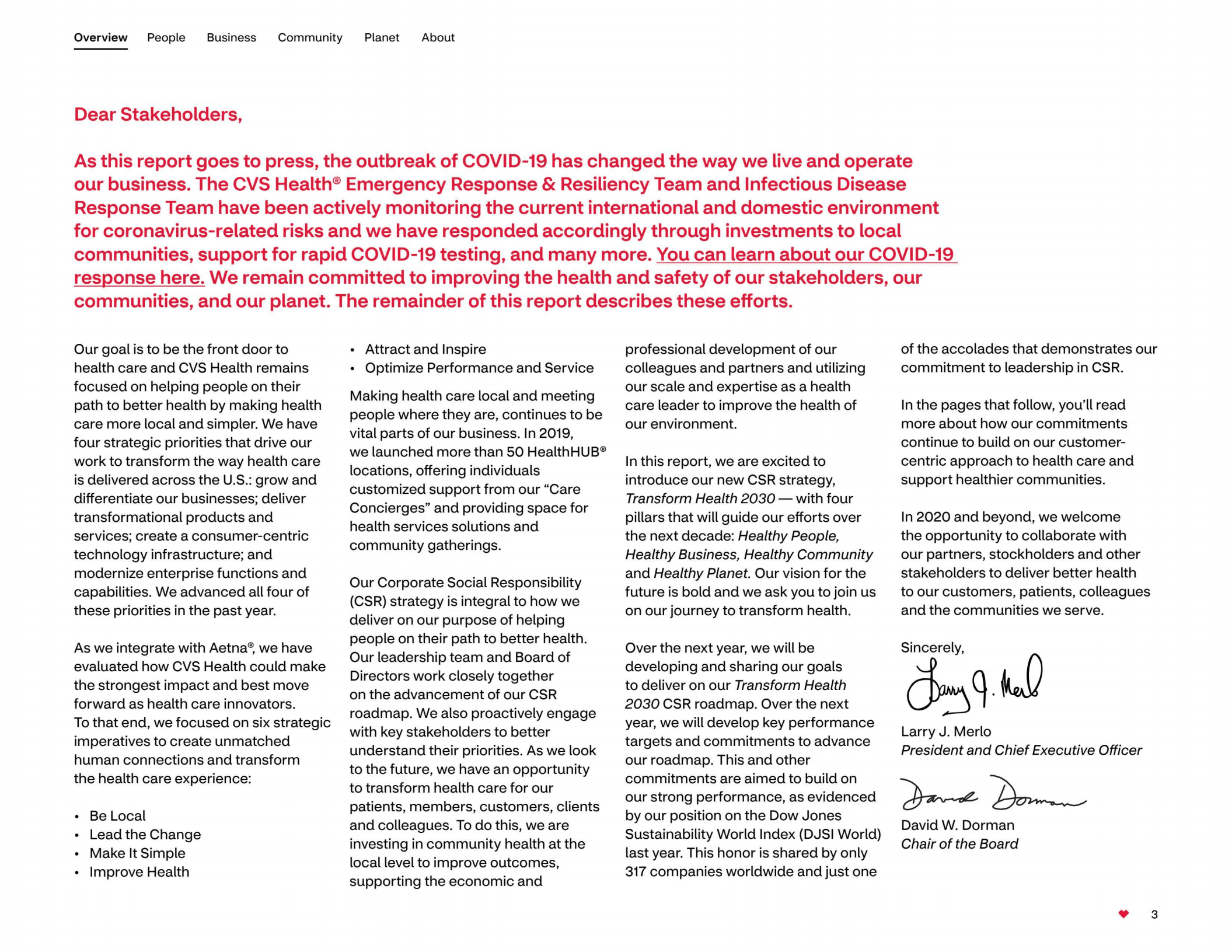 CVS Health2019年企业社会责任报告（英文版）.pdf 第3页