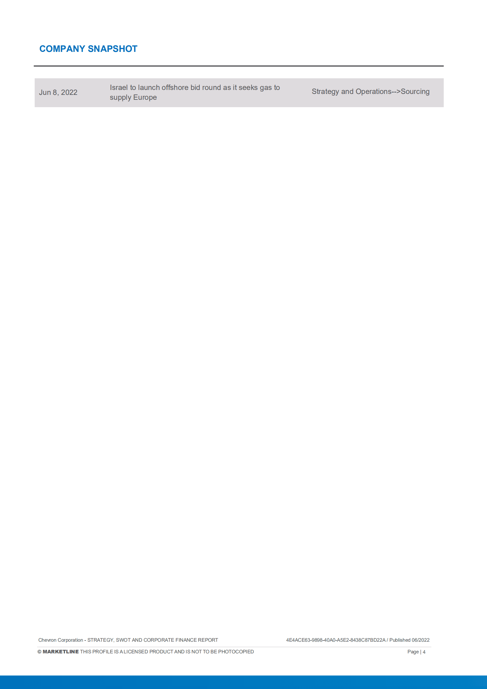 MarketLine：雪佛龙（CHEVRON）公司发展概况、SWOT与财务状况深度分析报告（英文版）.pdf 第4页