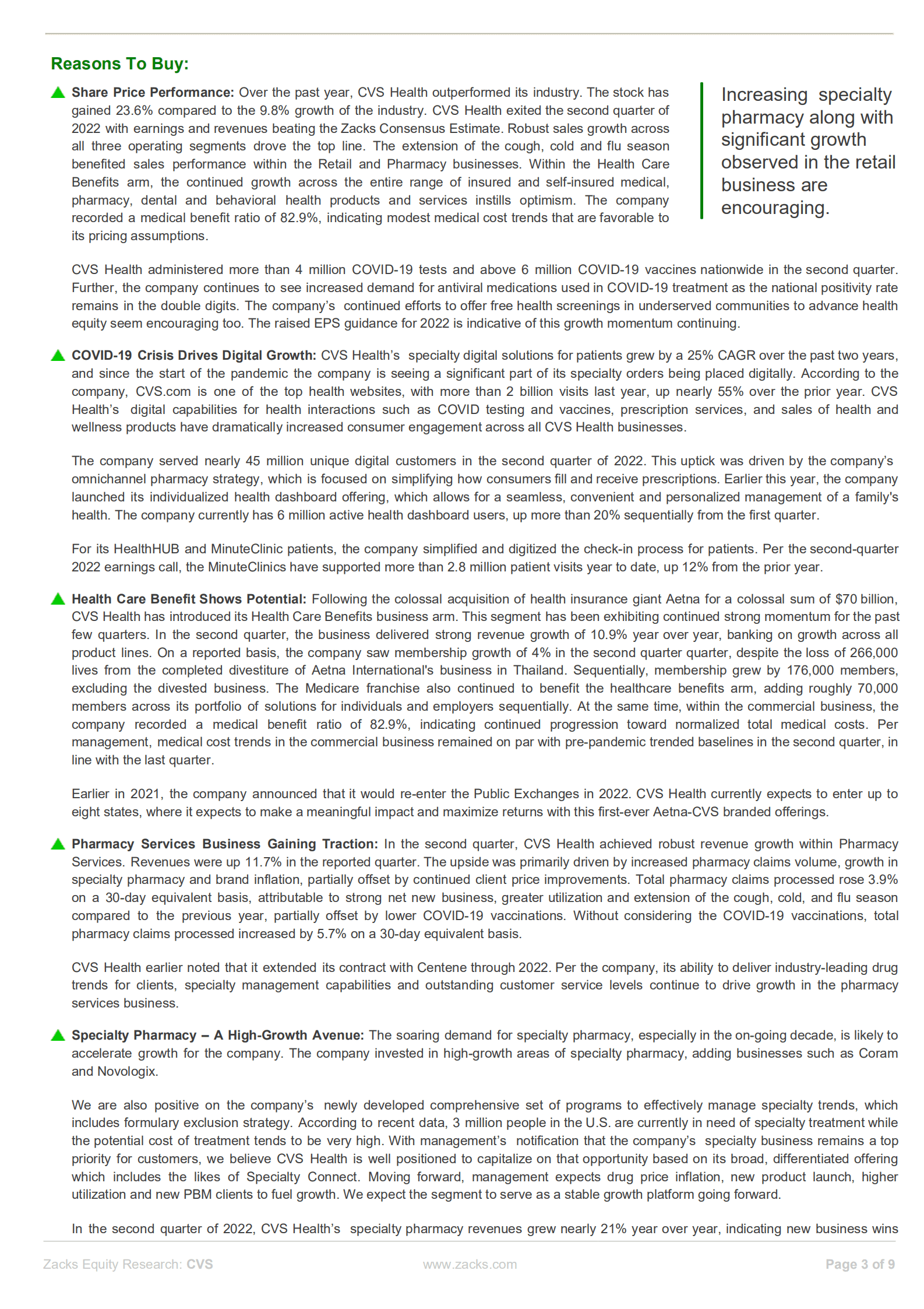 Zacks：CVS Health公司股票投资分析报告（英文版）.pdf 第3页