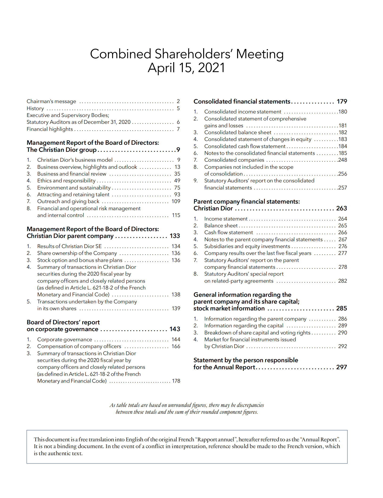 迪奥公司（CHRISTIAN DIOR）2020年年度报告（英文版）.pdf 第2页