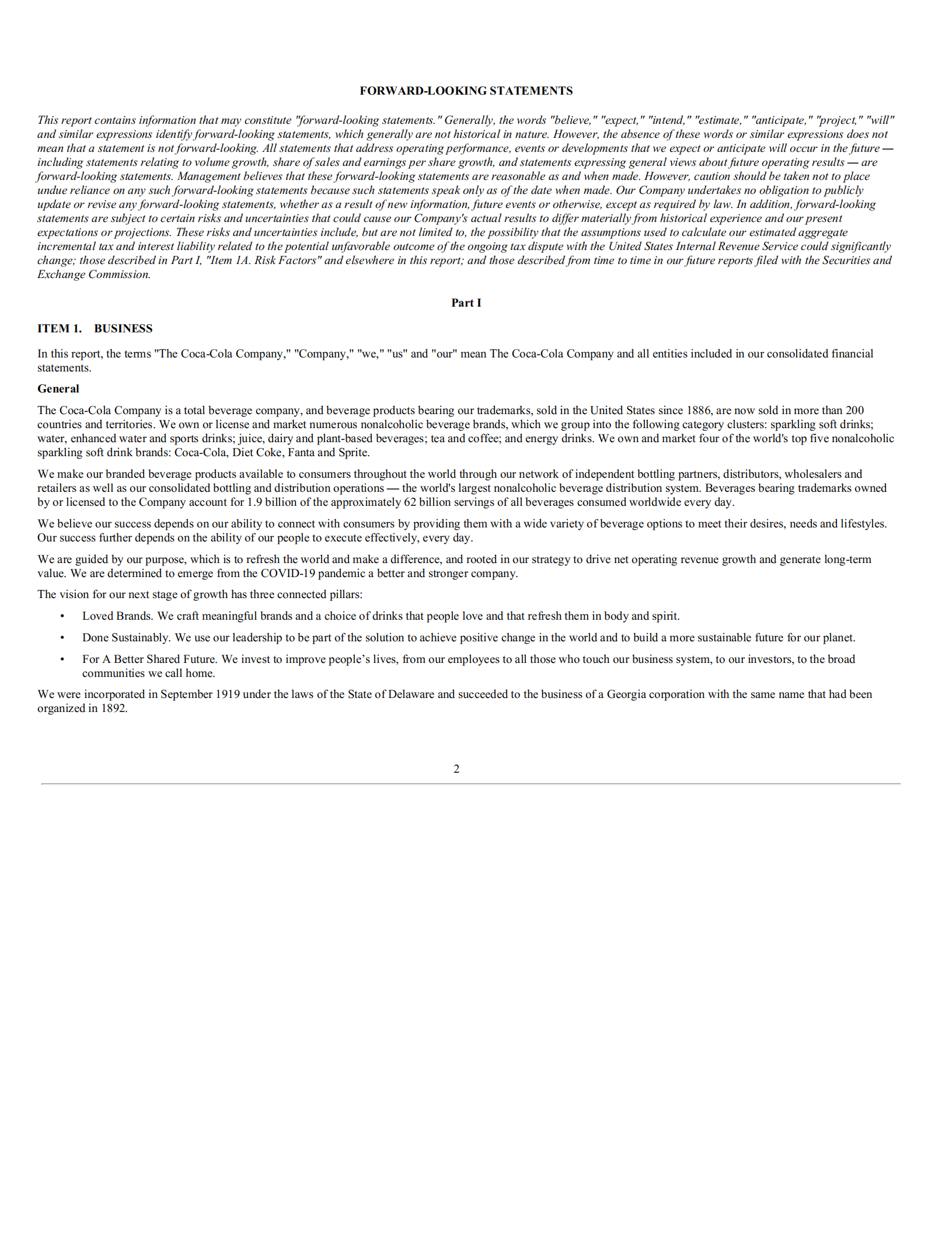 可口可乐公司（COCA-COLA）2020年年度报告（英文版）.pdf 第4页