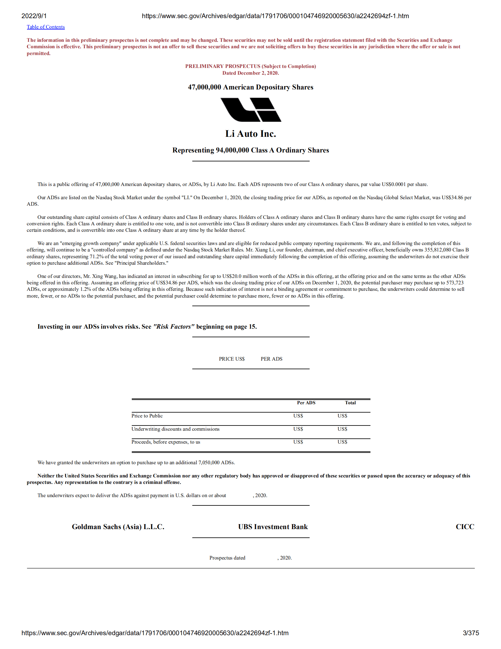 理想汽车 （LI）美股IPO招股说明书.pdf 第3页