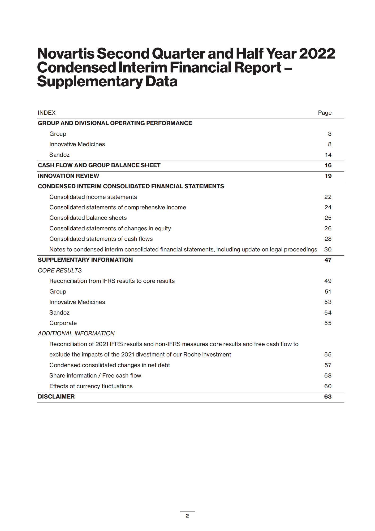 诺华公司（NOVARTIS）2022年第二季度及半年度财报（英文版）.pdf 第2页