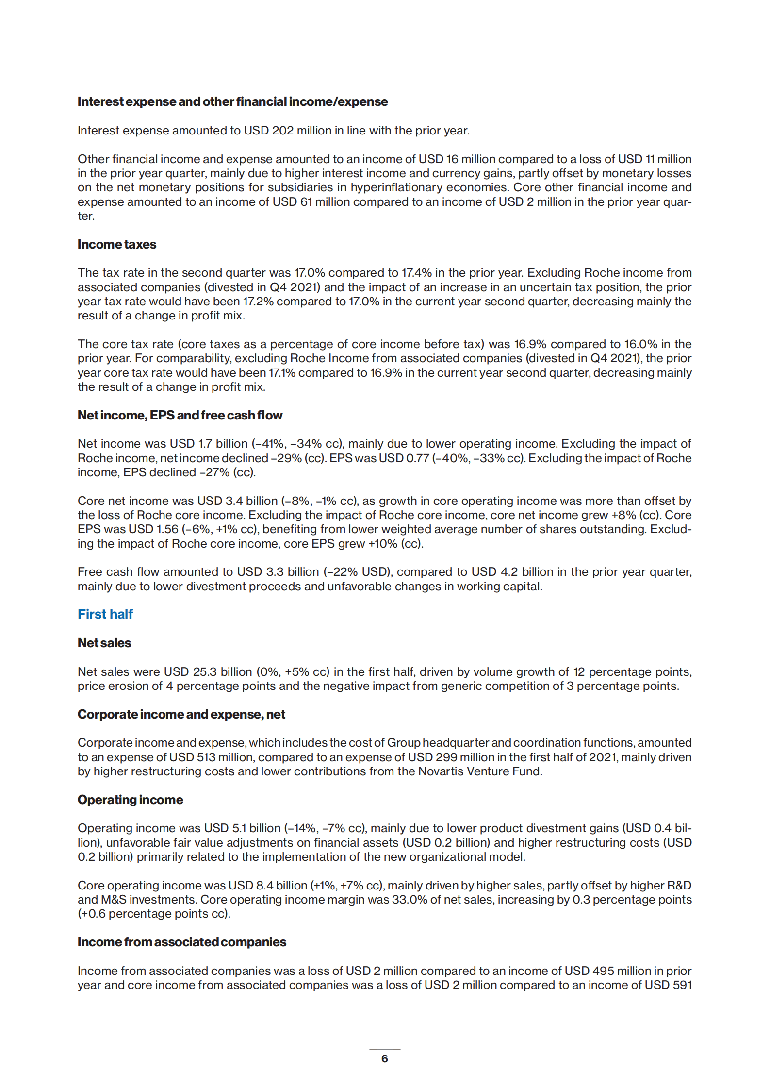 诺华公司（NOVARTIS）2022年第二季度及半年度财报（英文版）.pdf 第6页