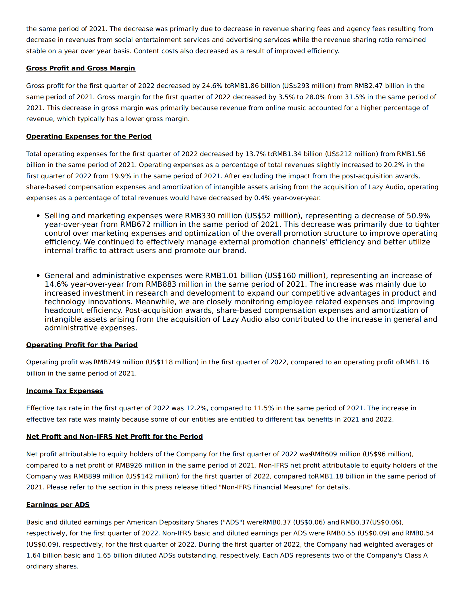 腾讯音乐（TME.US）2022年第一季度财报（英文版）.pdf 第4页
